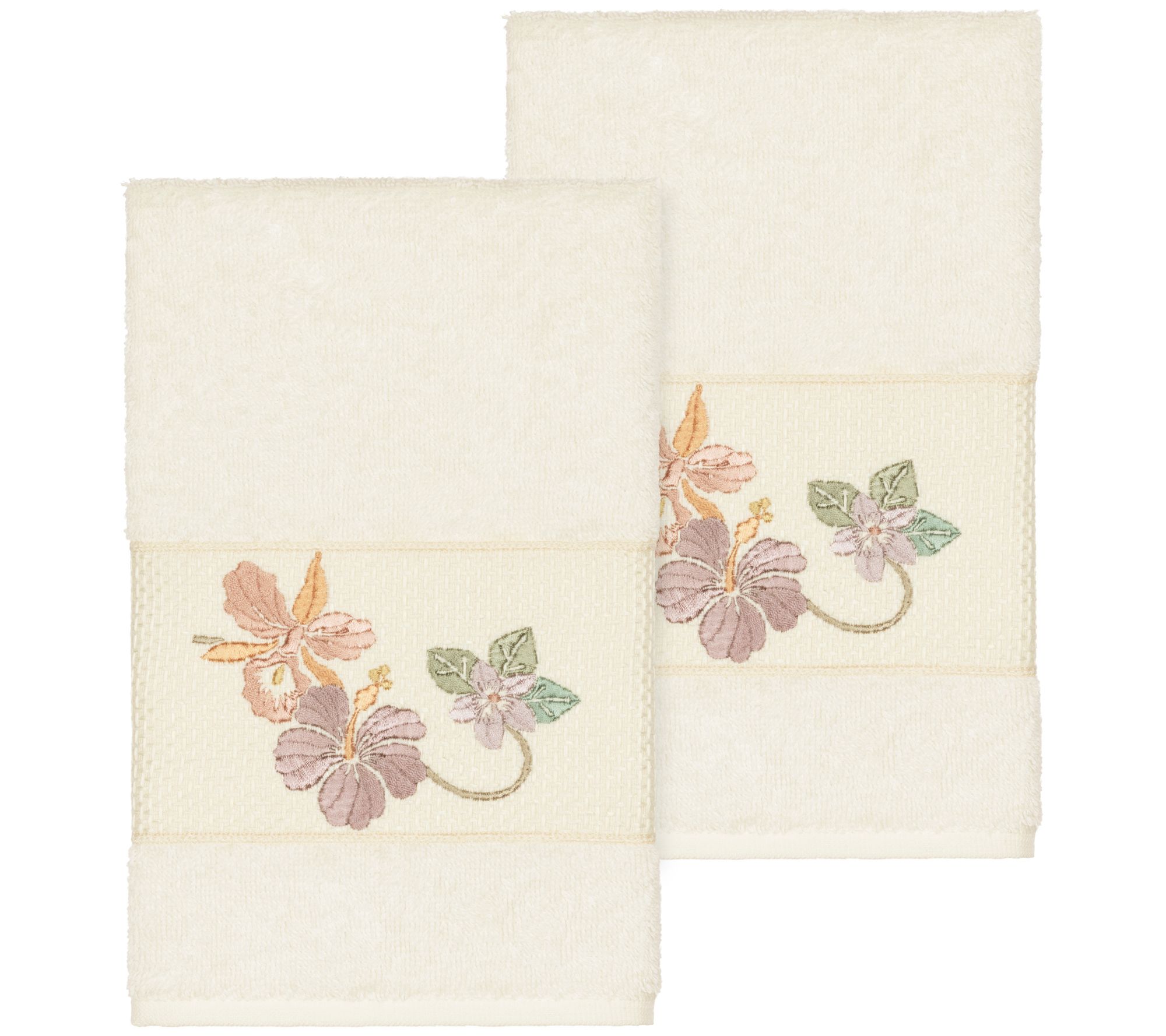 Linum Home Textiles Caroline 2PC Embellished Hand Towel Set
