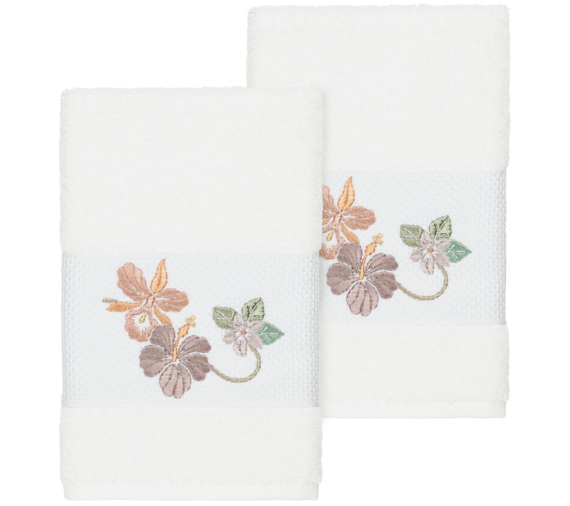 Linum Home Textiles Caroline 2PC Embellished Hand Towel Set