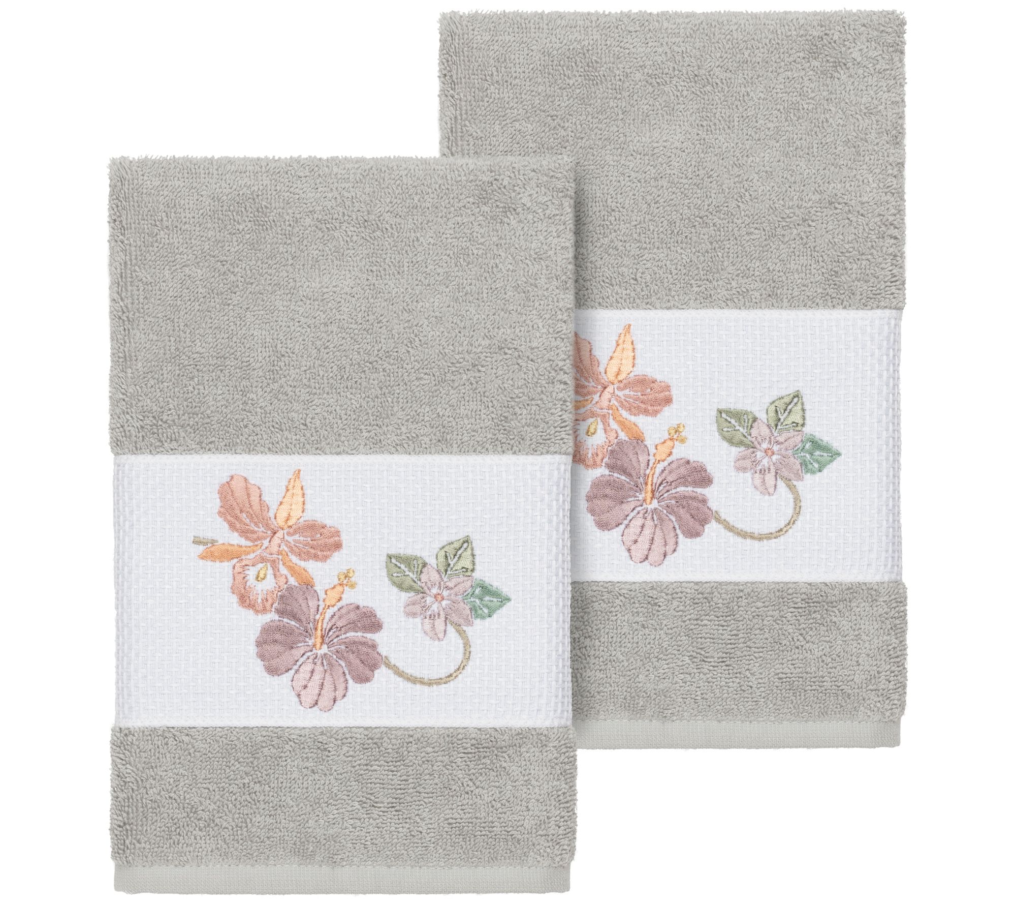Linum Home Textiles Caroline 2PC Embellished Hand Towel Set
