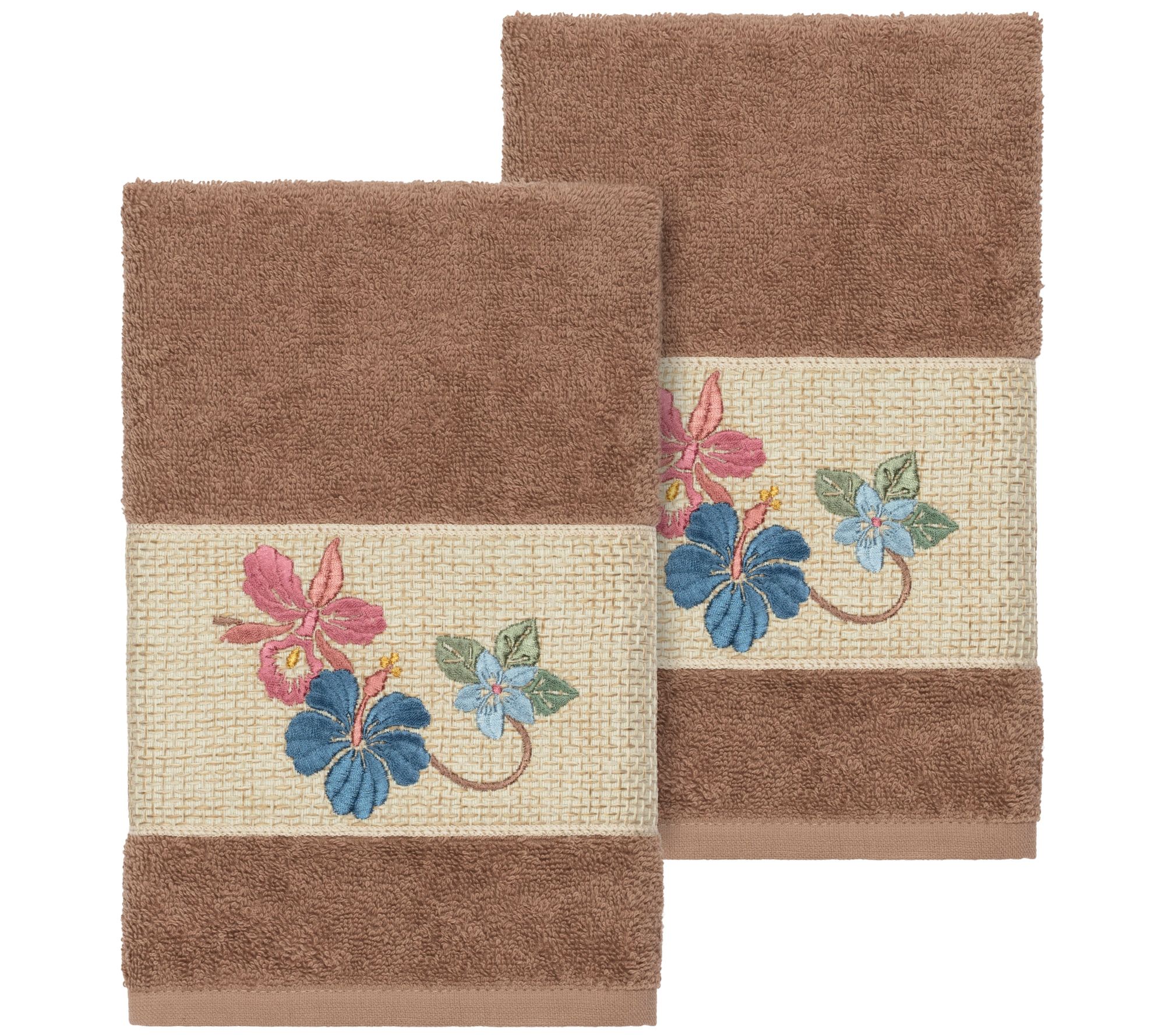Linum Home Textiles Caroline 2PC Embellished Hand Towel Set