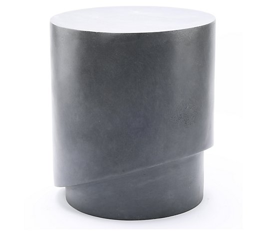 LuxenHome Cement Round Indoor Outdoor Stool/Table