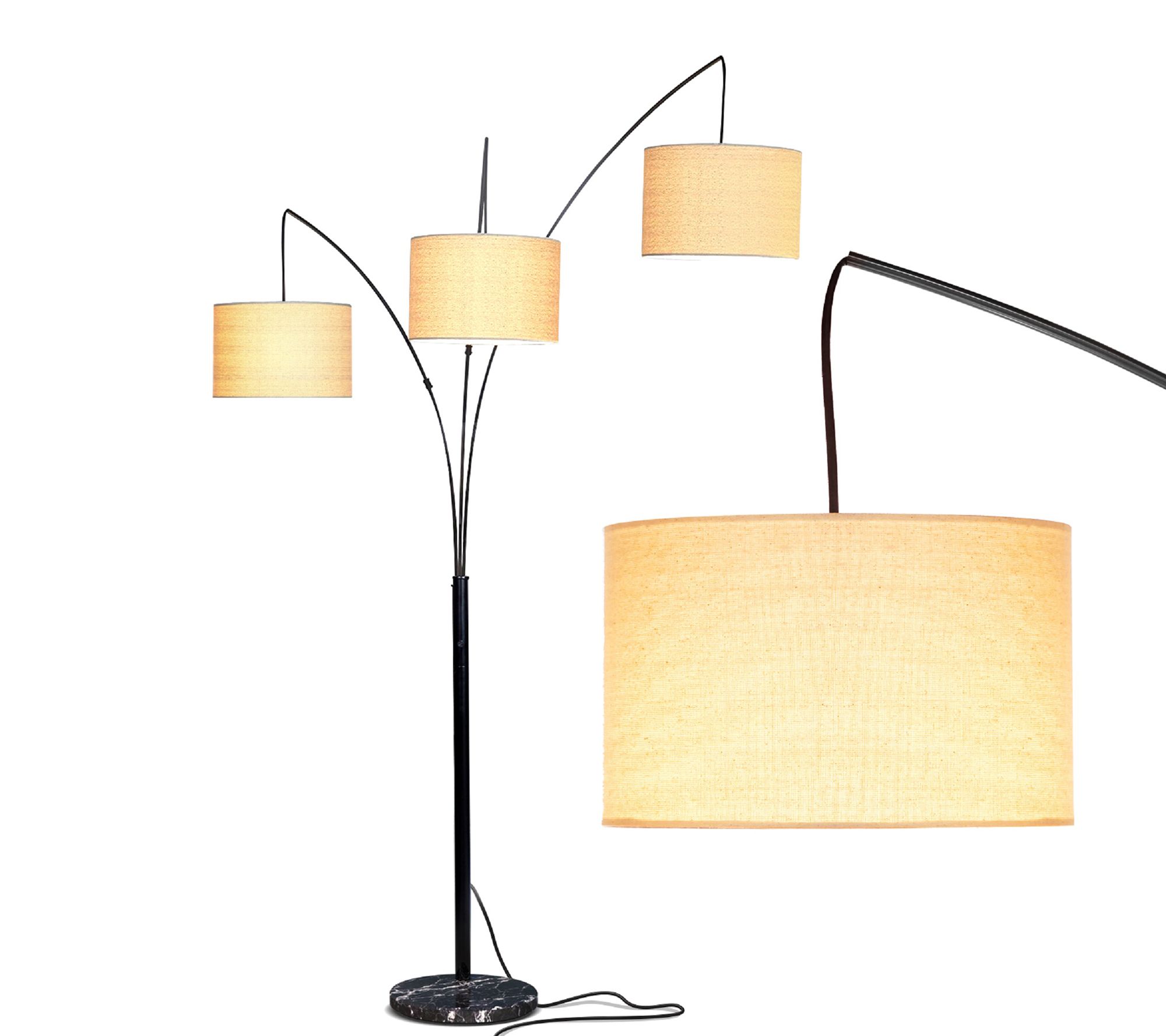 Brightech Trilage 84" Classic Black LED Marblease Lamp