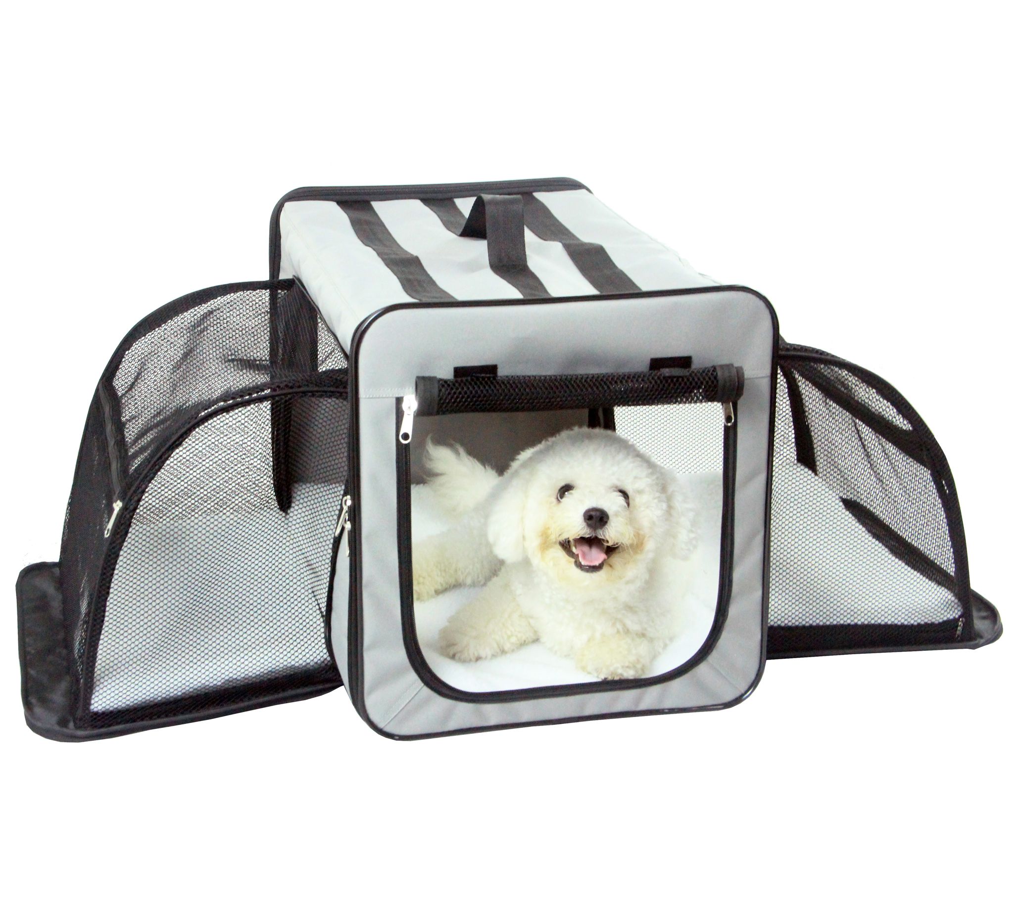 Pet Life Capacious Expandable Collapsible Trave l Pet Dog Crat