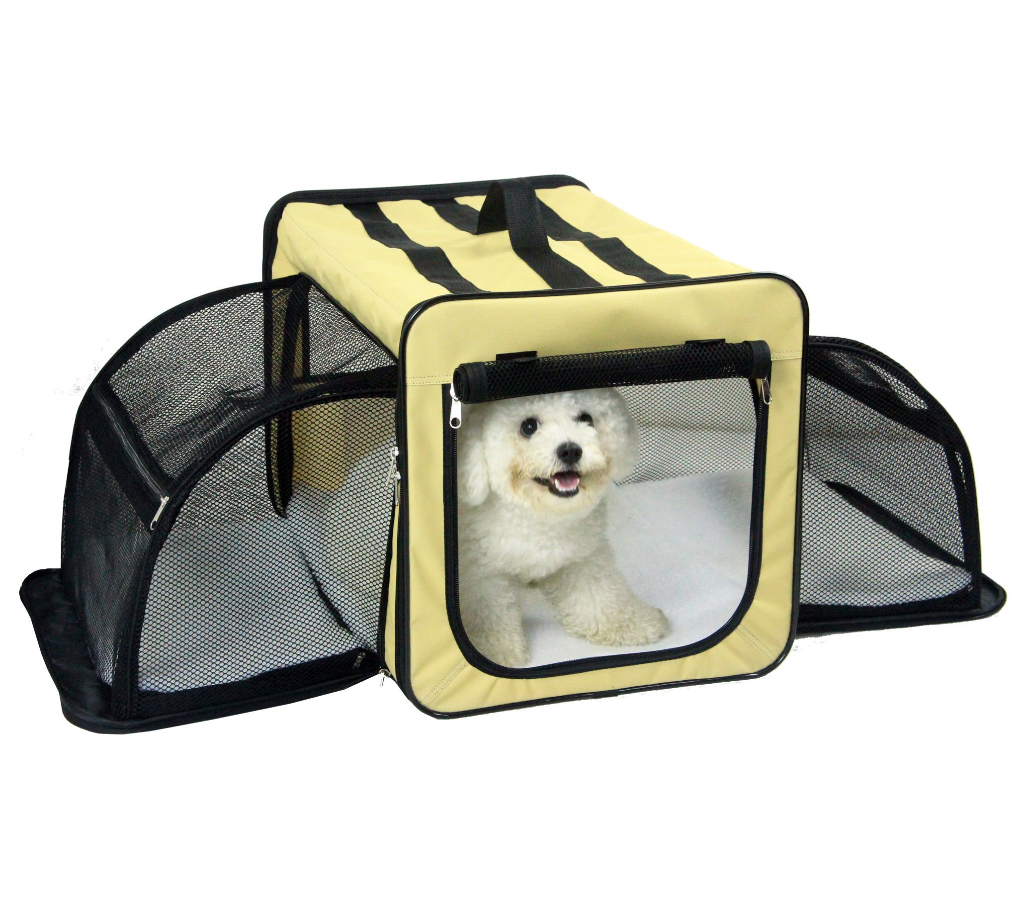 Pet Life Capacious Expandable Collapsible Trave l Pet Dog Crat