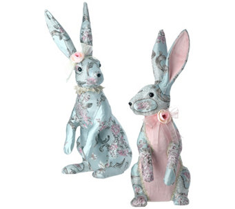 Paisley And Velvet Standing Bunny 21.5" Set of2 By Valerie - H432916