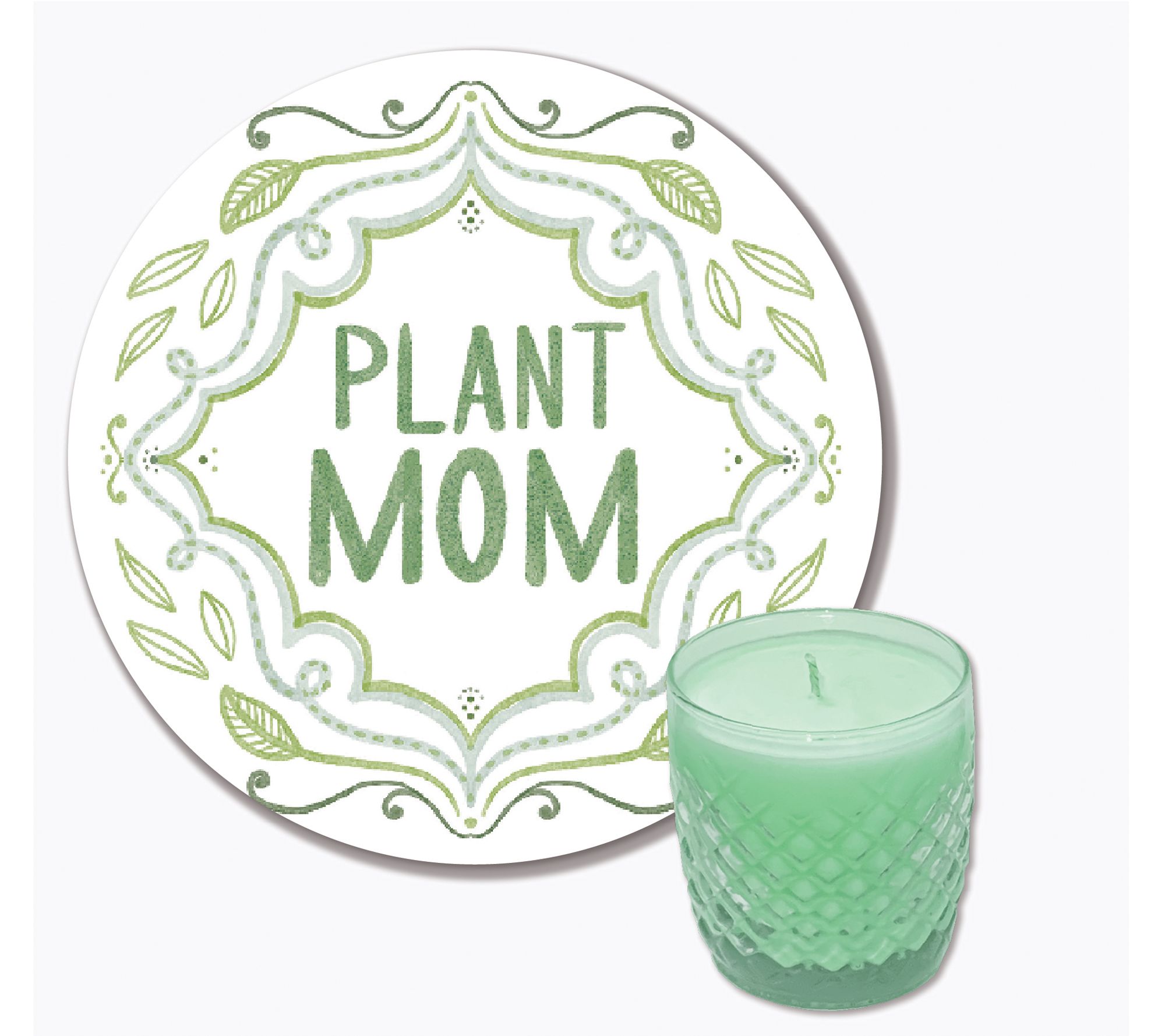 Courtside Plant Love I 8x8 Art Board & 9 oz Candle Set