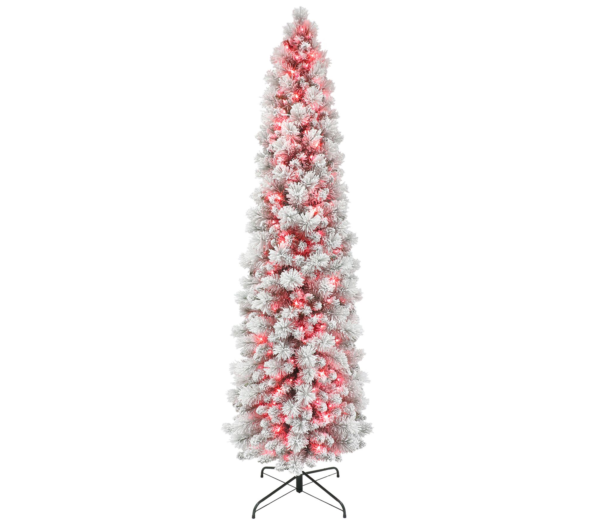 Puleo International 7.5 ft Pre-Lit Flocked Portland Pine Tree