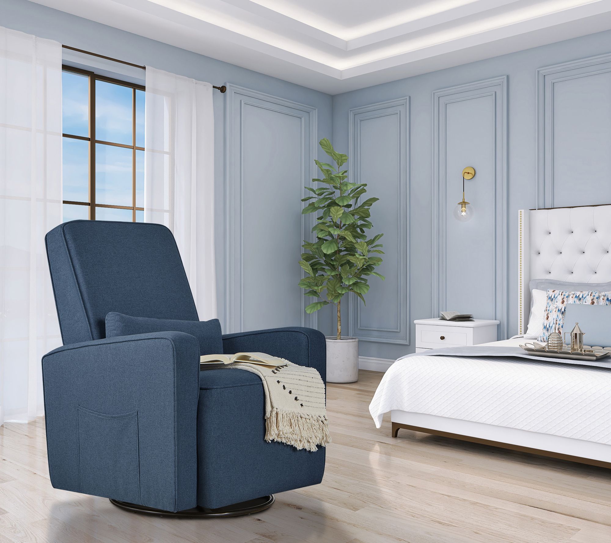 Evolur Holland Upholstered Swivel Glider and Ro ker