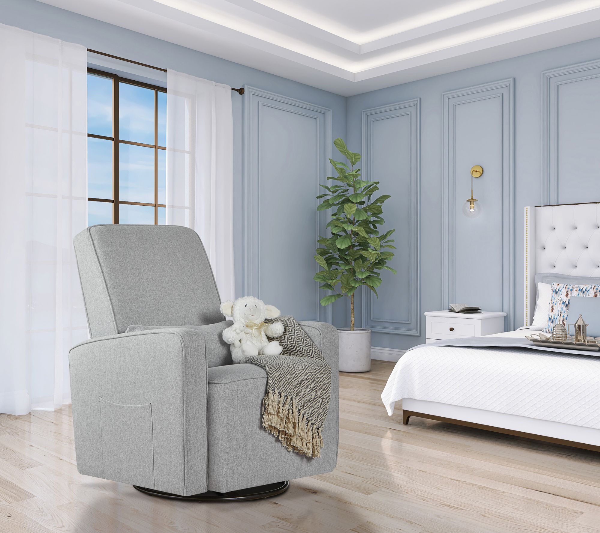 Evolur Holland Upholstered Swivel Glider and Ro ker