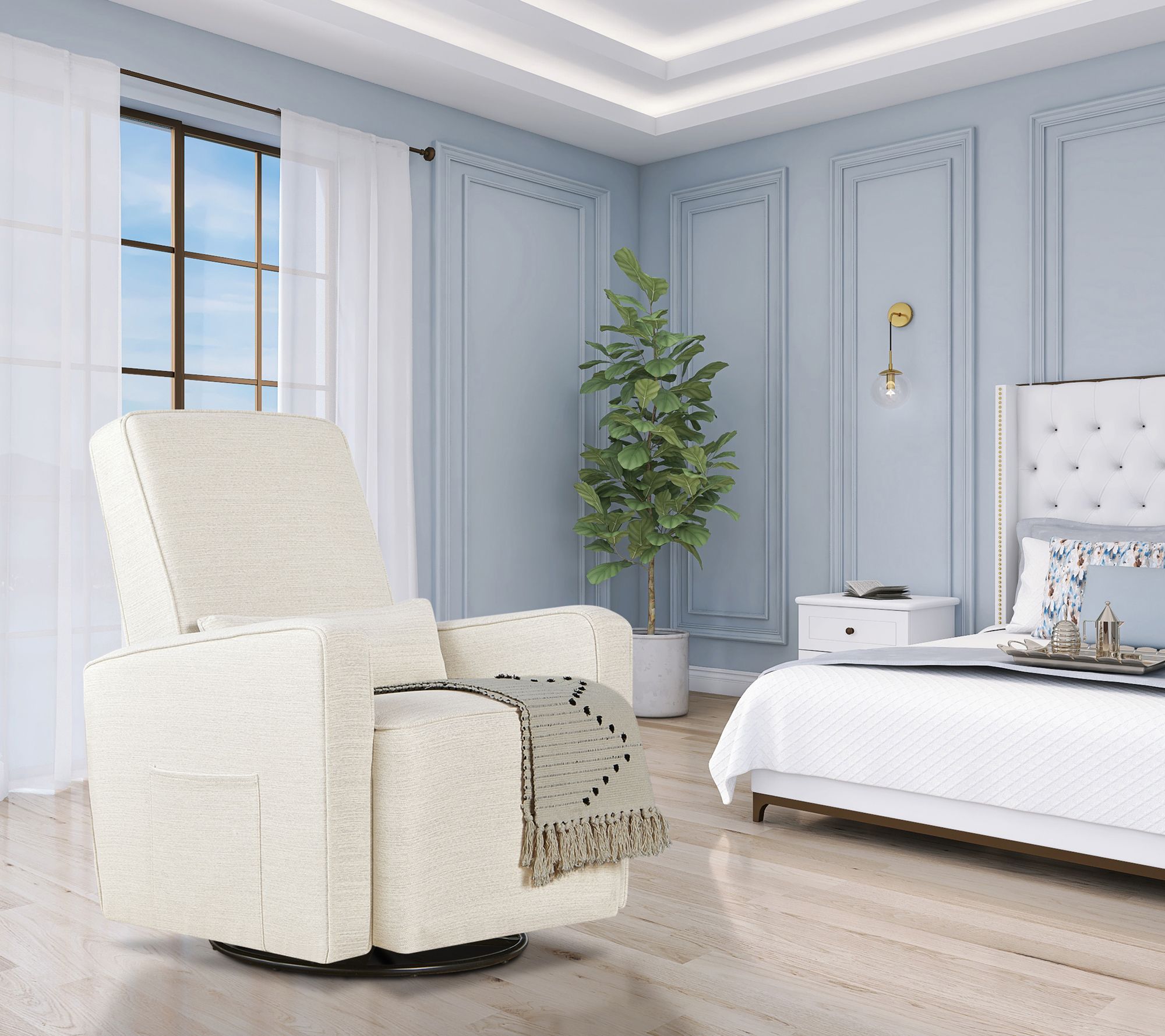 Evolur Holland Upholstered Swivel Glider and Ro ker