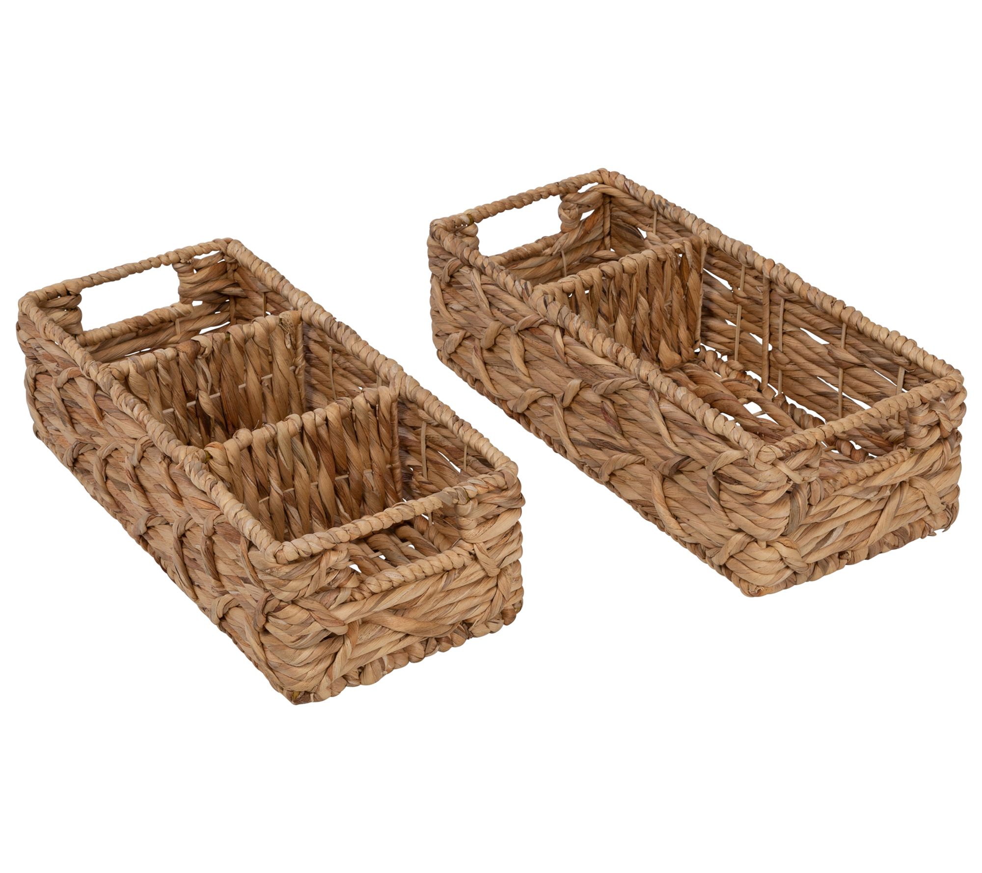 Honey-Can-Do Brown Wood Bathroom Organizer - Woven Water Hyacinth