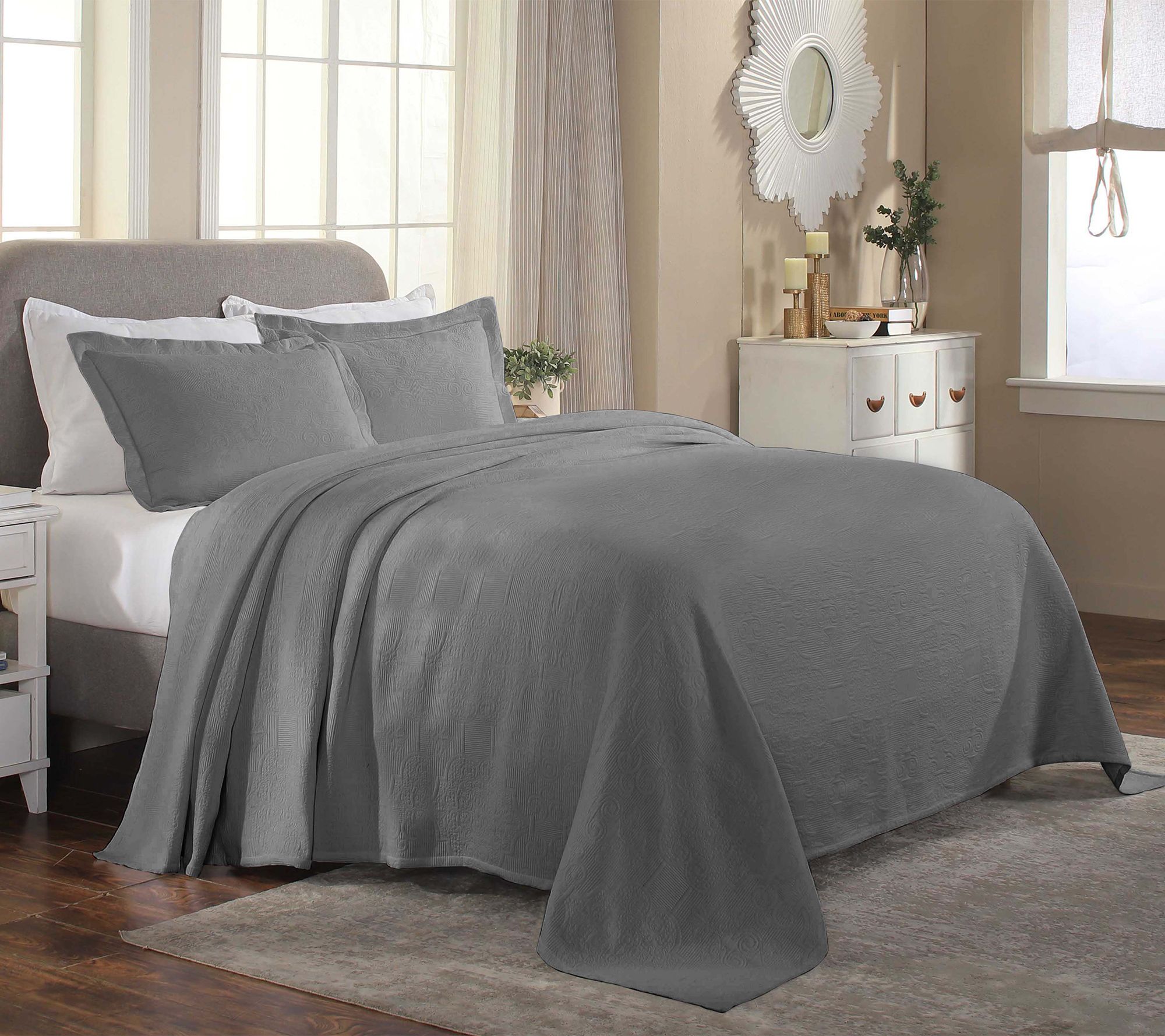 Superior Florin Cotton Medallion Bedspread Set-Twin