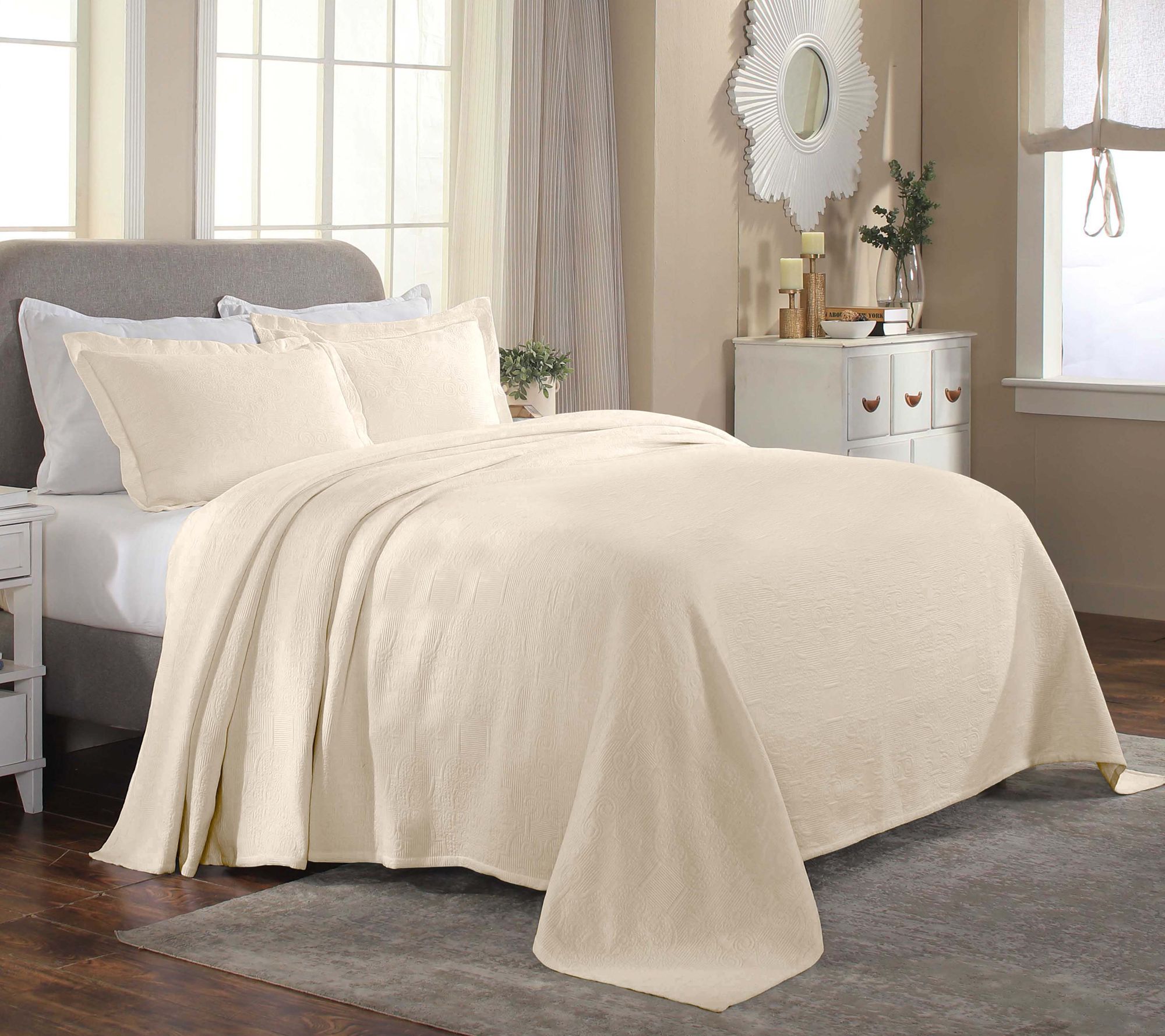 Superior Florin Cotton Medallion Bedspread Set-Twin
