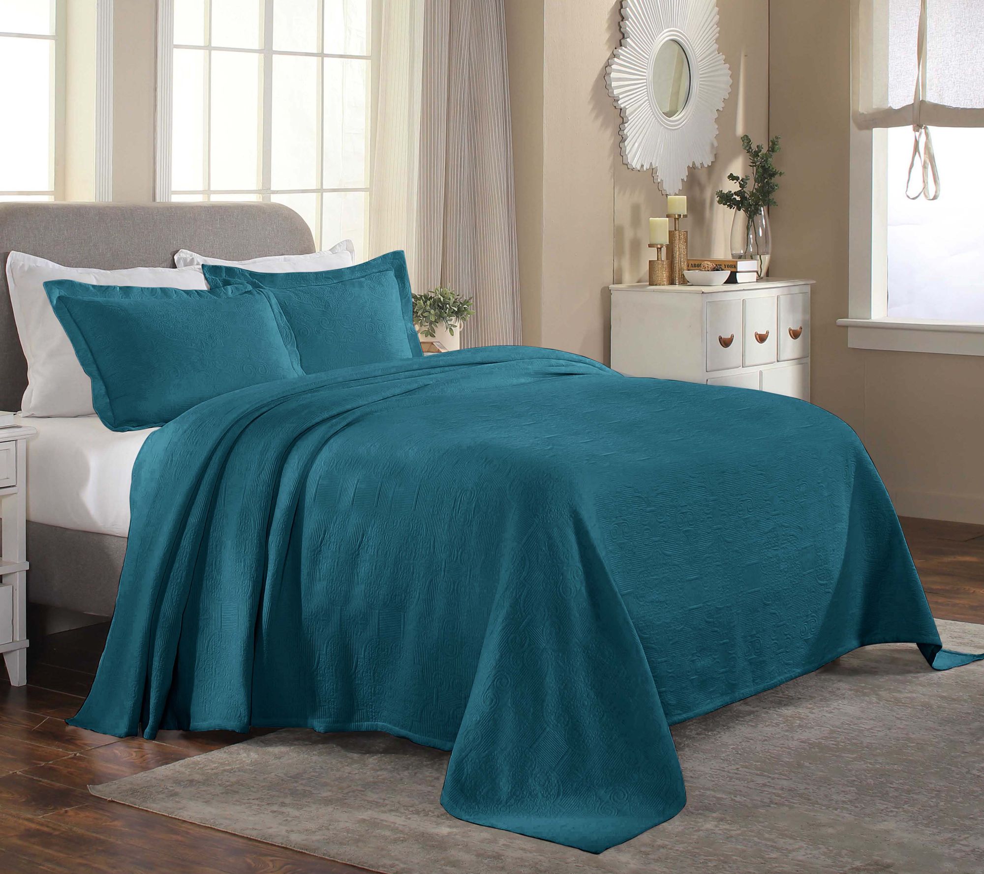 Superior Florin Cotton Medallion Bedspread Set-Twin