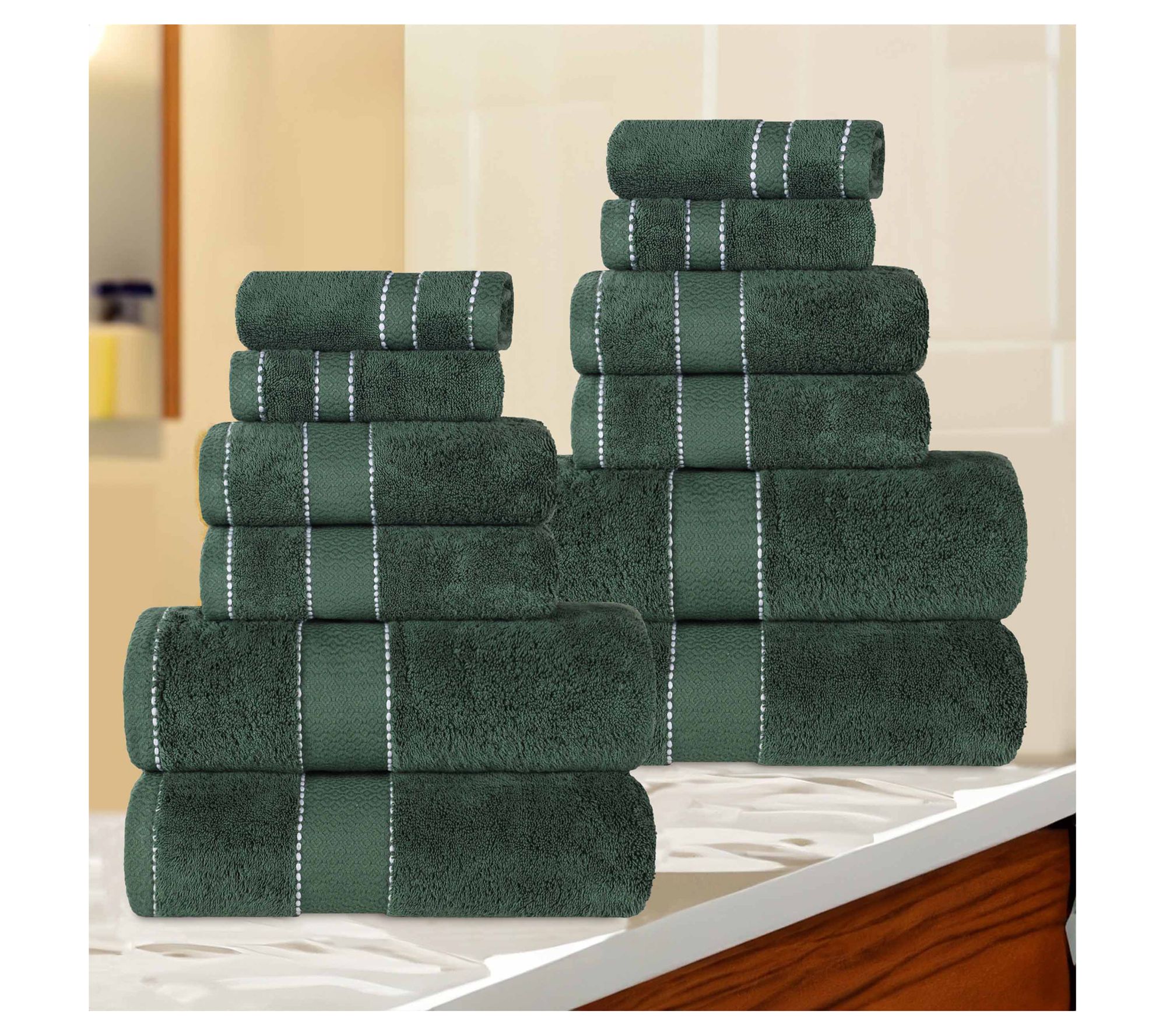 Superior Niles Egyptian Giza Cotton Ultra-Plush12PC Towel Set