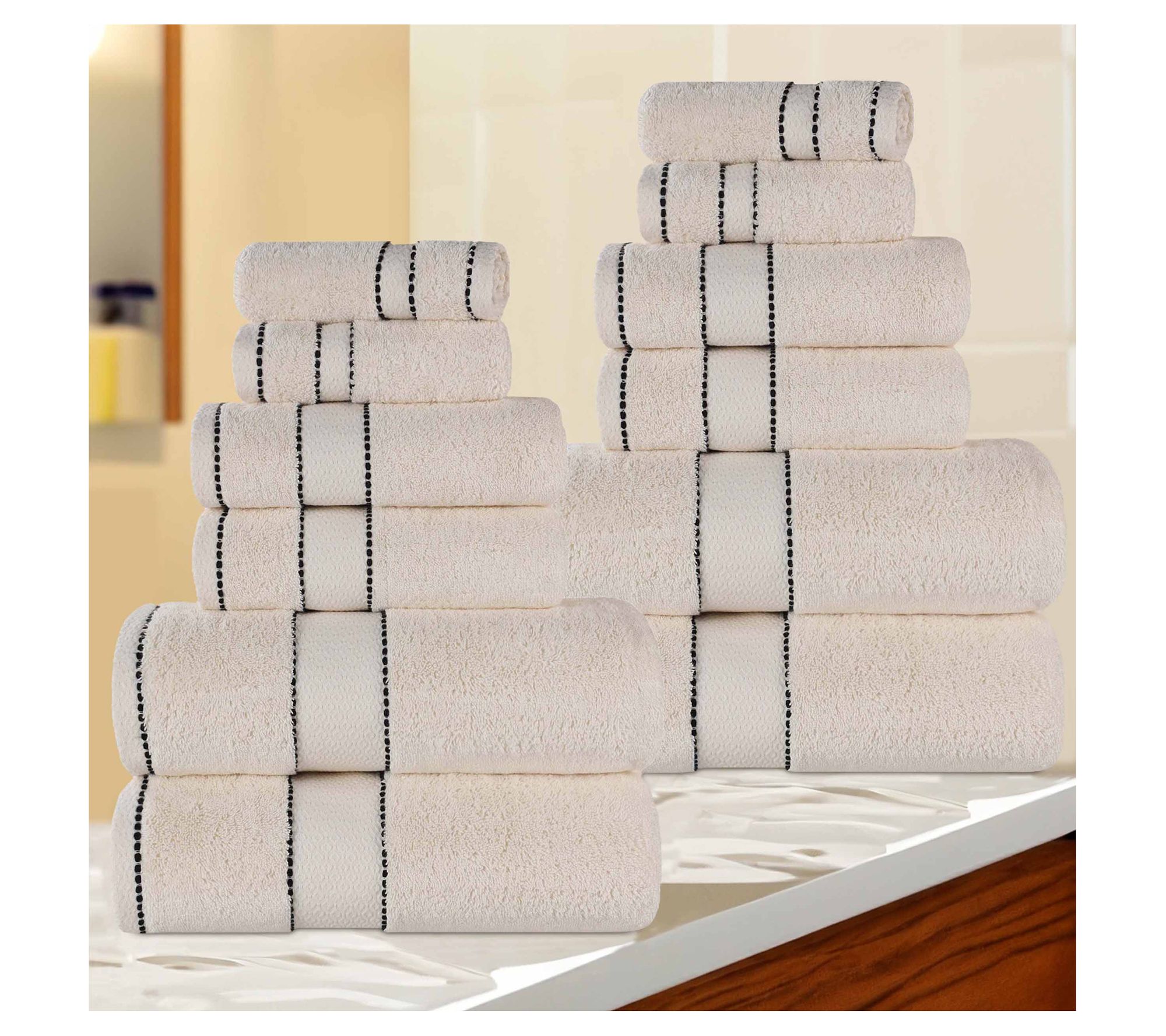 Superior Niles Egyptian Giza Cotton Ultra-Plush12PC Towel Set