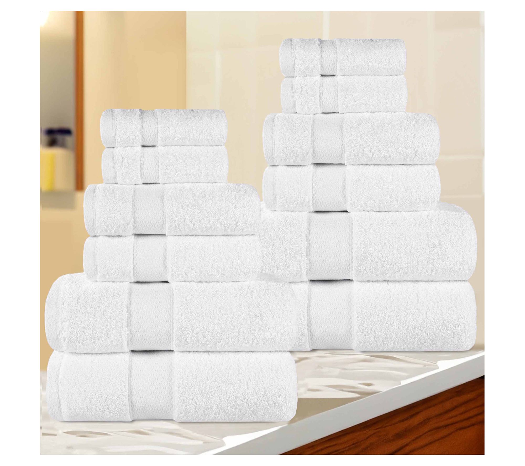 Superior Niles Egyptian Giza Cotton Ultra-Plush12PC Towel Set