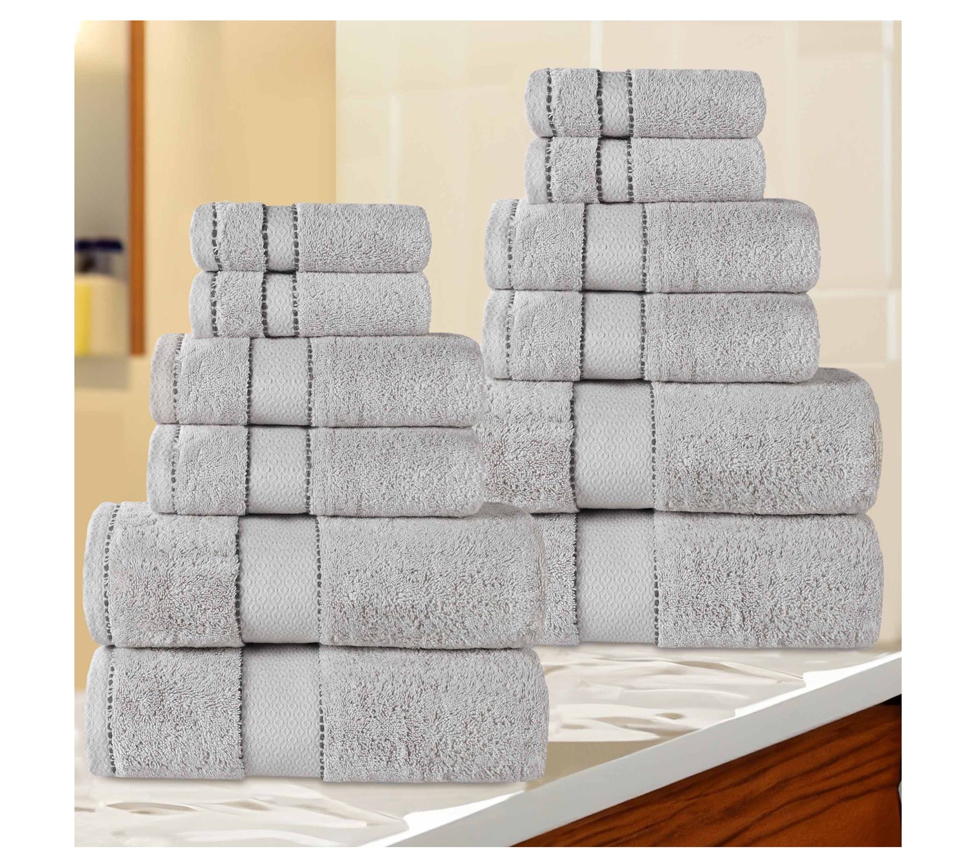 Superior Niles Egyptian Giza Cotton Ultra-Plush12PC Towel Set