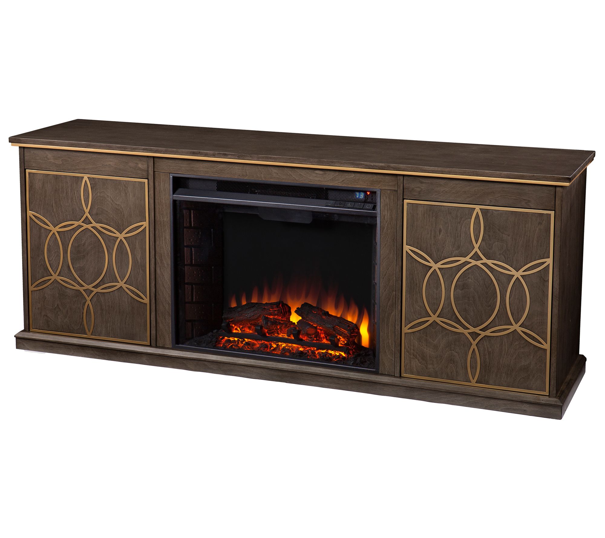 SEI Furniture Yardlynn Electric Fireplace Conso le with Stroag
