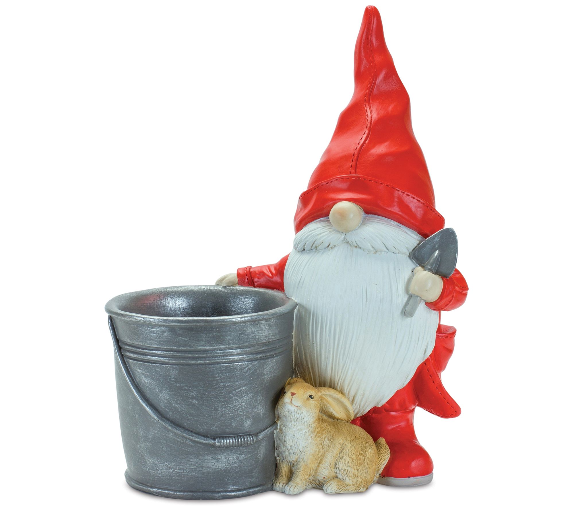 Melrose Raincoat Gnome Statue with Planter 24.75"H