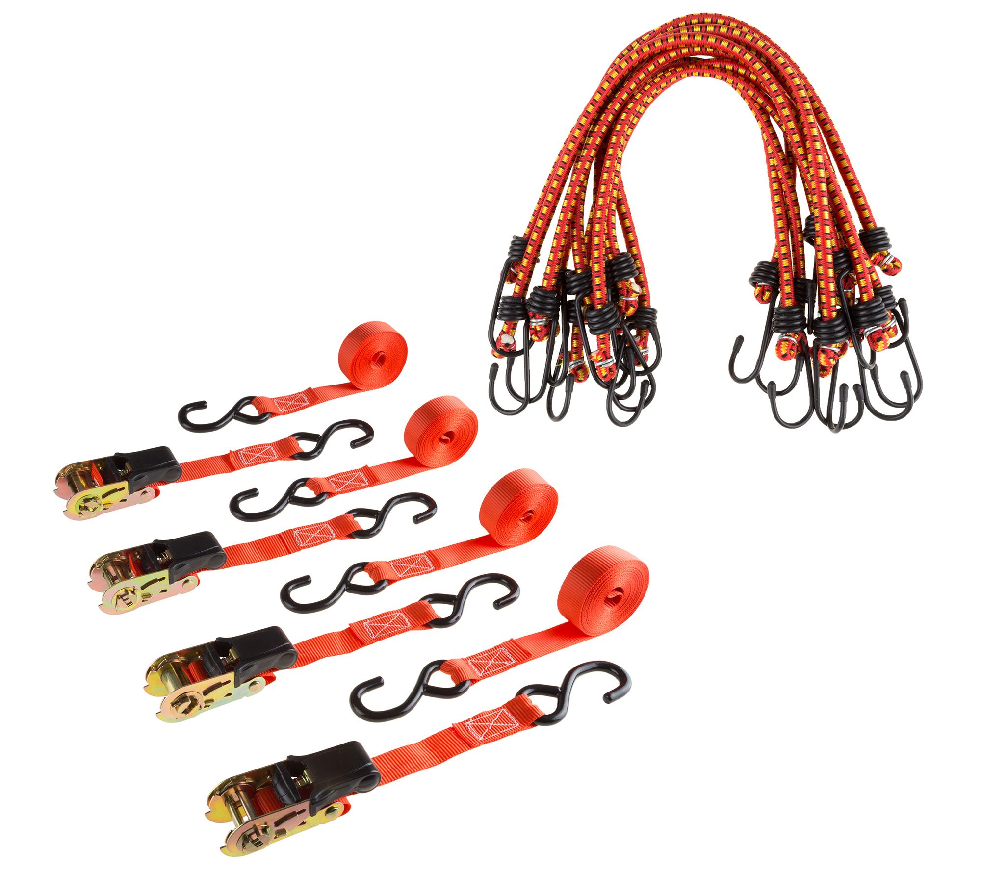 Stalwart 10' Ratchet Strap and 24" Bungee CordSet