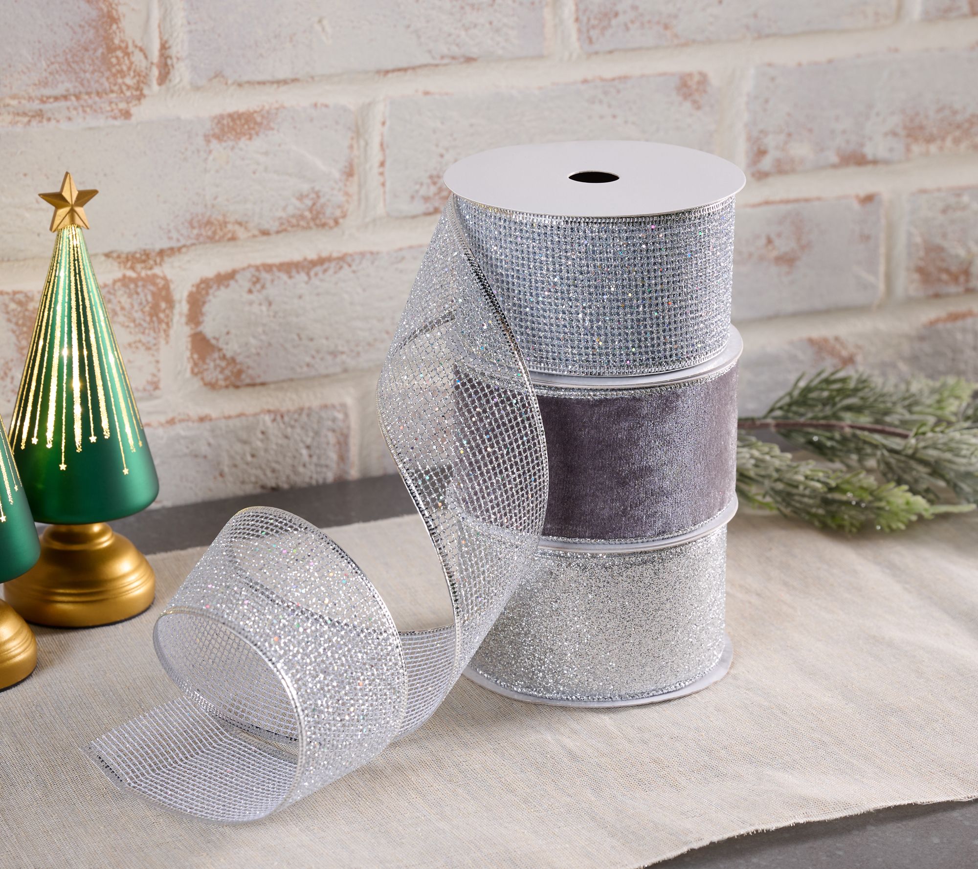 Set of 3 2.5" x 15' Ribbon Set by Valerie