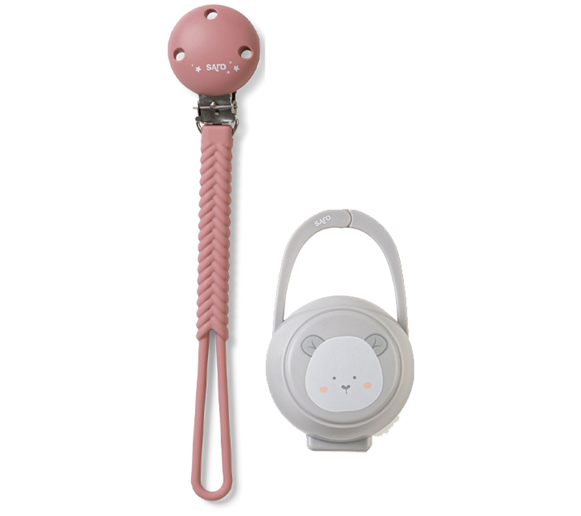 SARO Pacifier Holder + Case Set