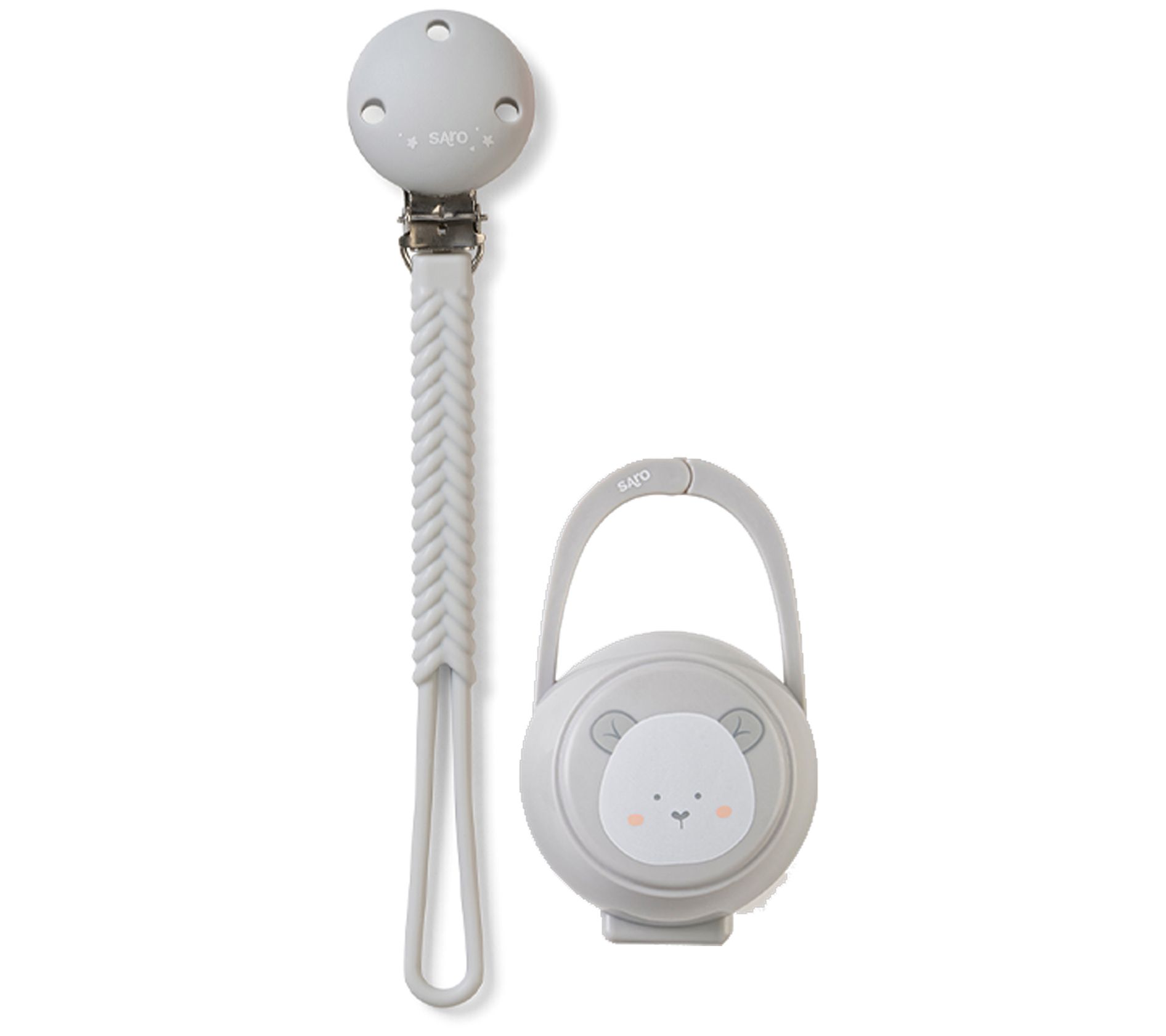 SARO Pacifier Holder + Case Set