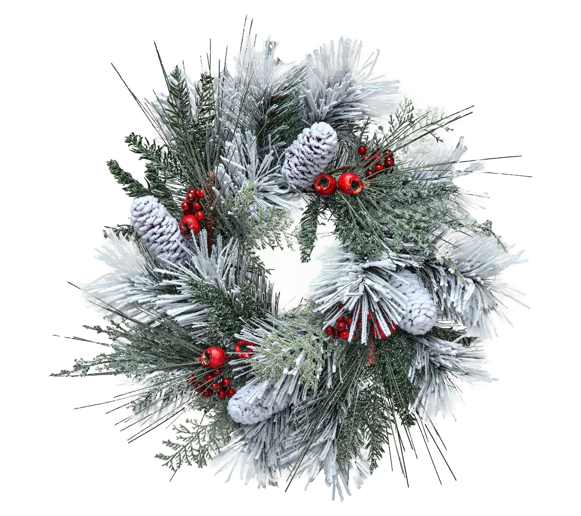 14" Frost Fresh Berry Wreath by Valerie