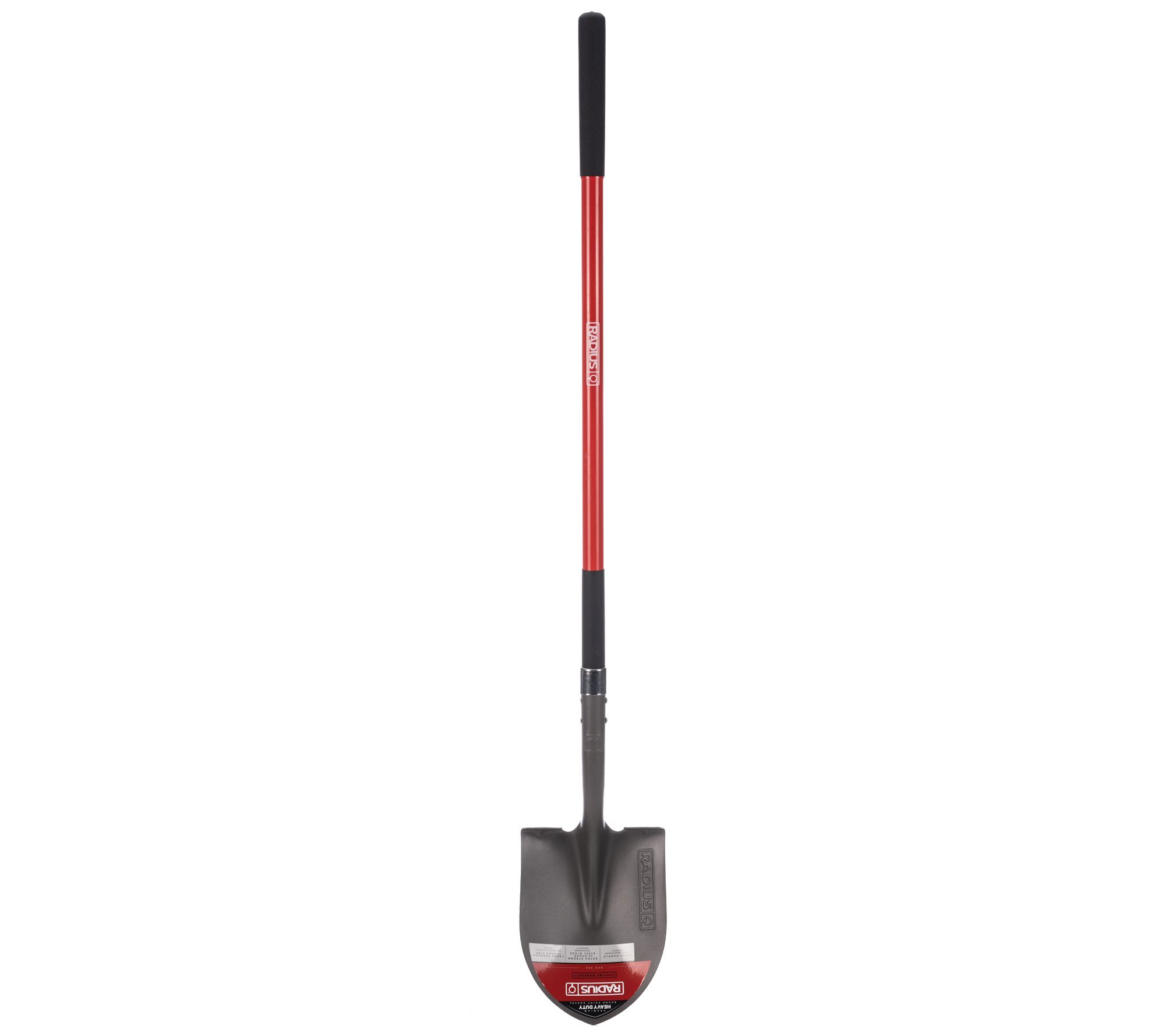 Radius Garden Premium 58"L Round-Point Shovel S eel Handle