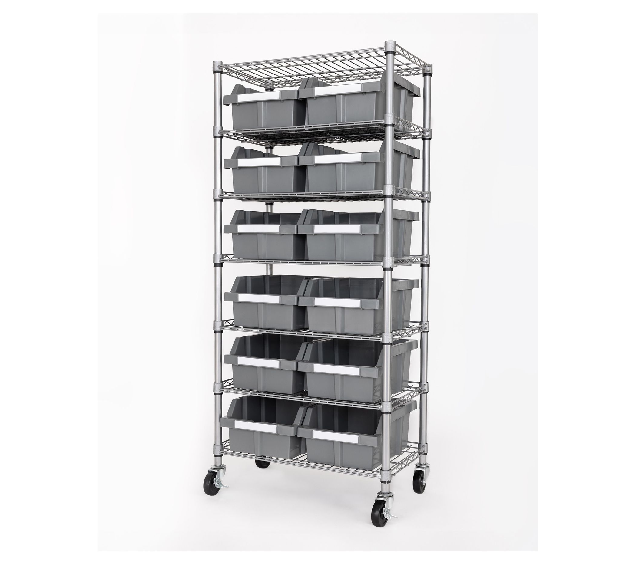 Seville Classics 7-Tier NSF 12-Bin Rack, 25" W x 14" D x 56" H