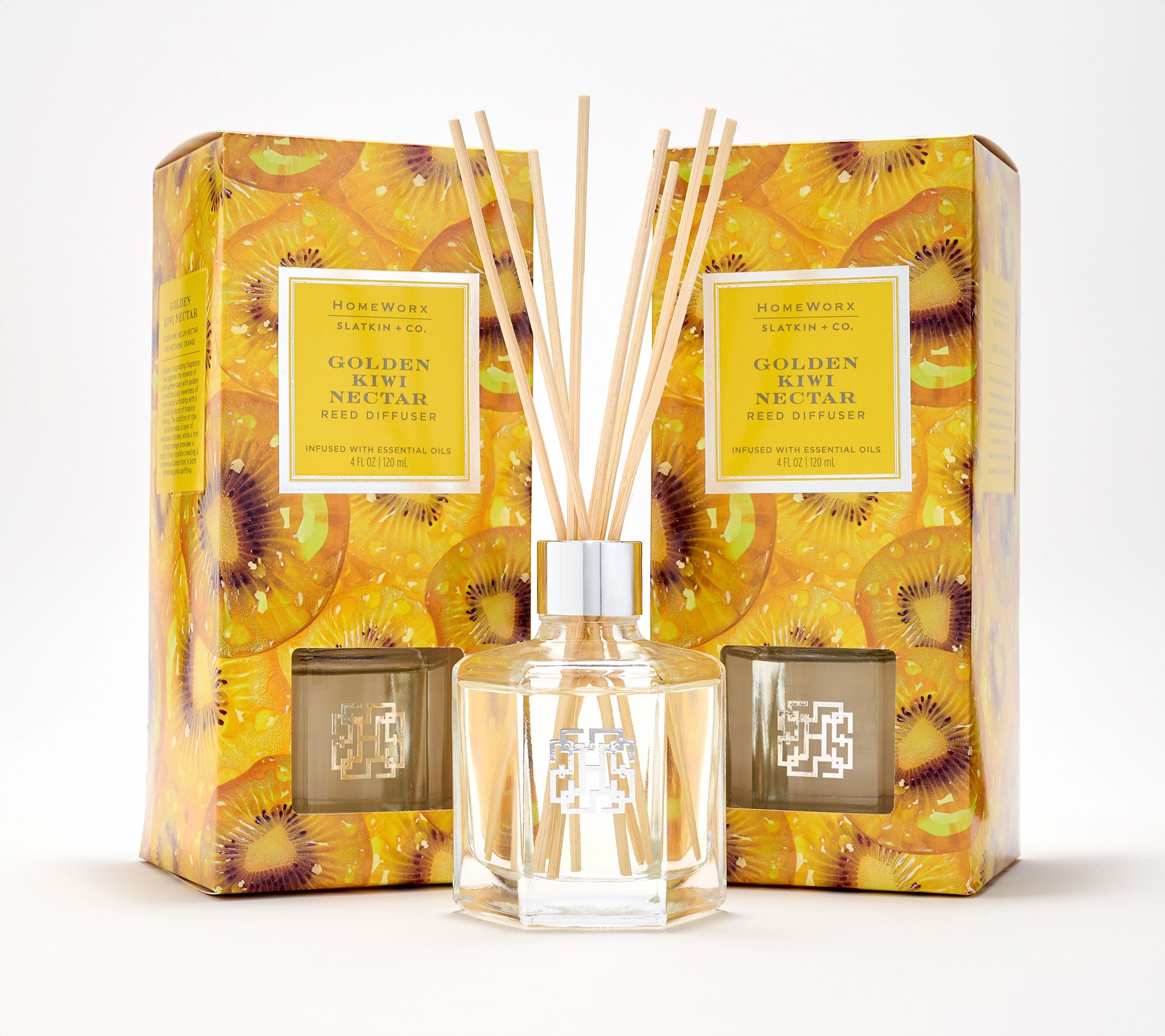 HomeWorx by Slatkin + Co. S/2 Golden Kiwi Nectar Reed Diffusers