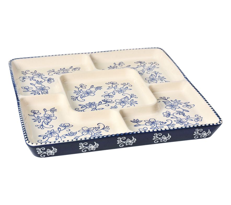 Temp-tations Floral Lace 11"x11" Divided Server