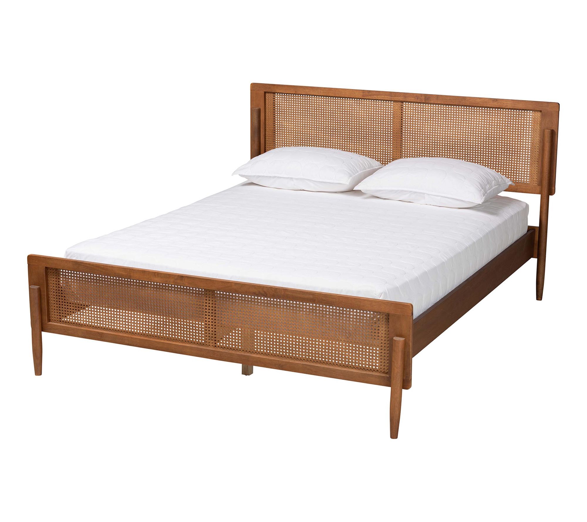 Baxton Studio Gardwin Ash Walnut Wood Queen Platform Bed