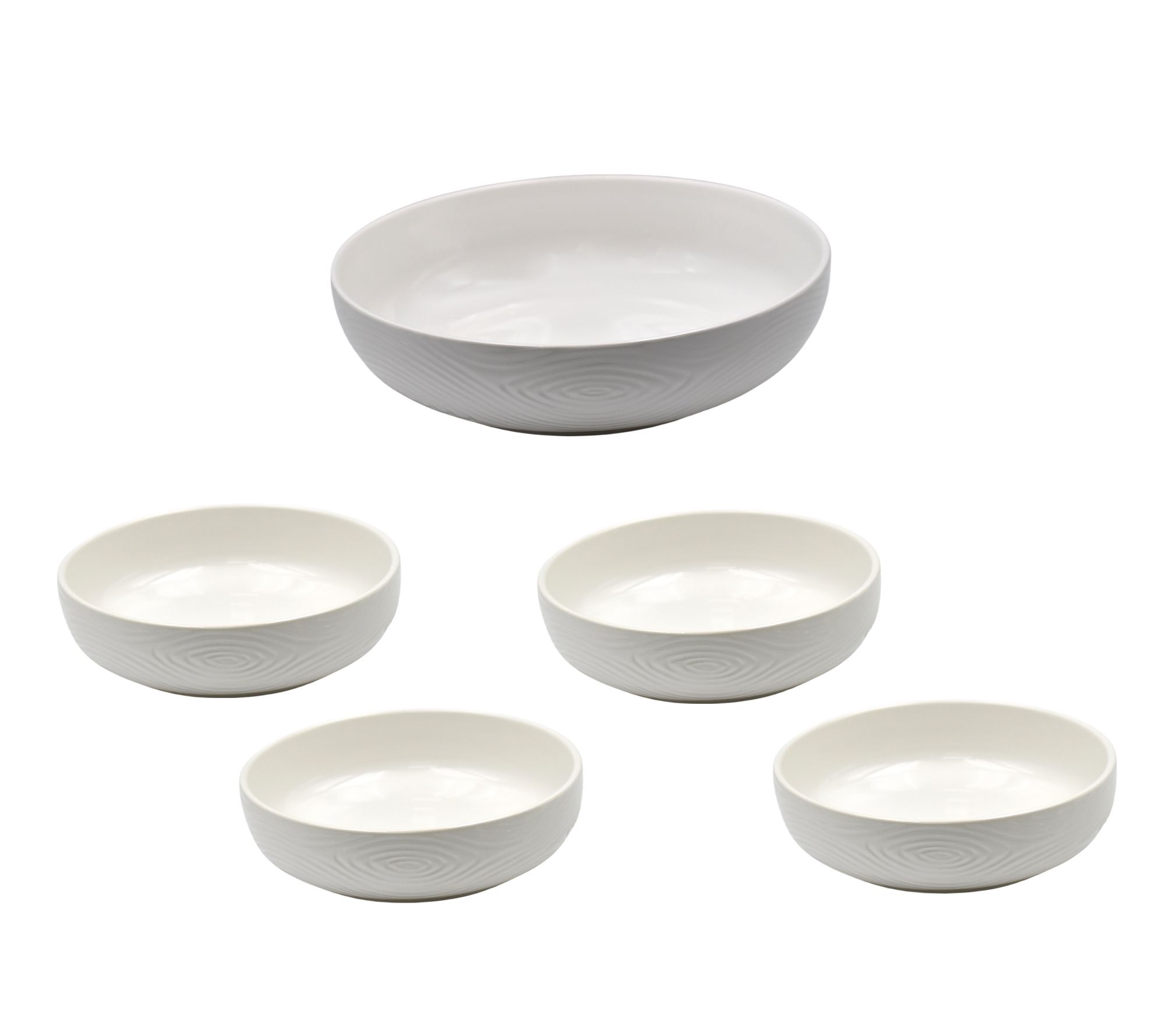 "As Is" Temp-tations Woodland 3.5qt Bowl & (4) 32oz Pasta Bowls