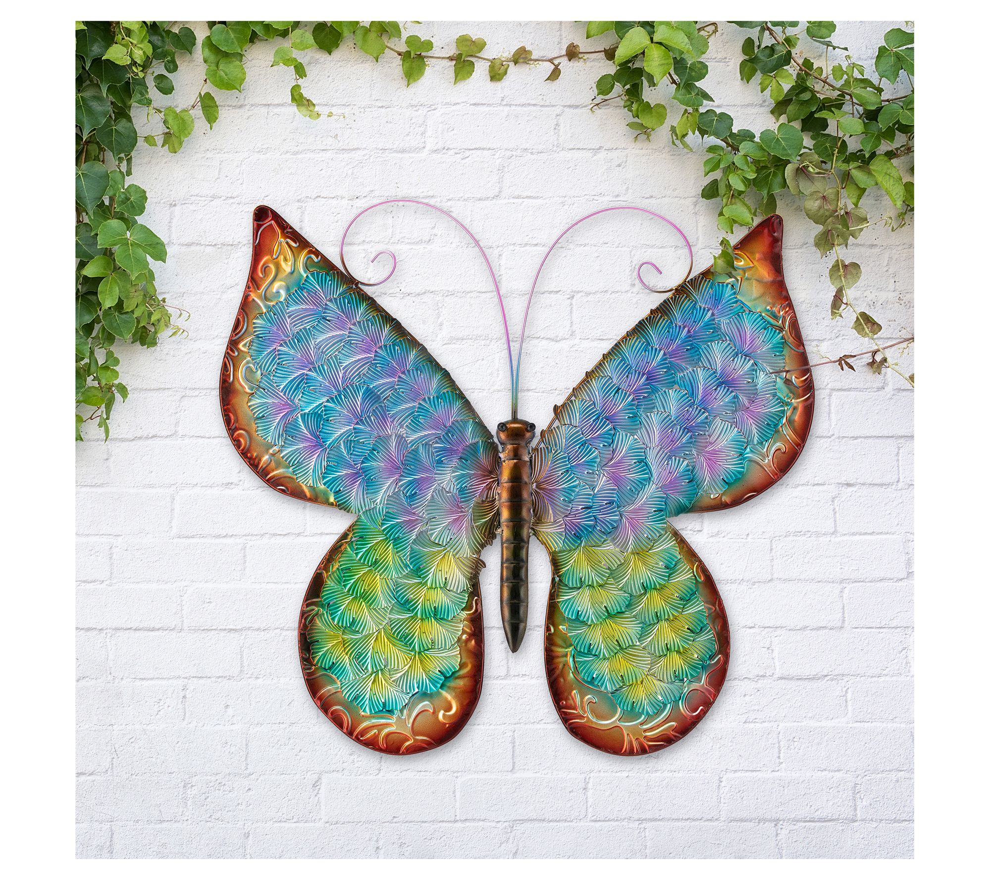 Glitzhome 20"L Metal Butterfly Indoor Outdoor Wall Decor
