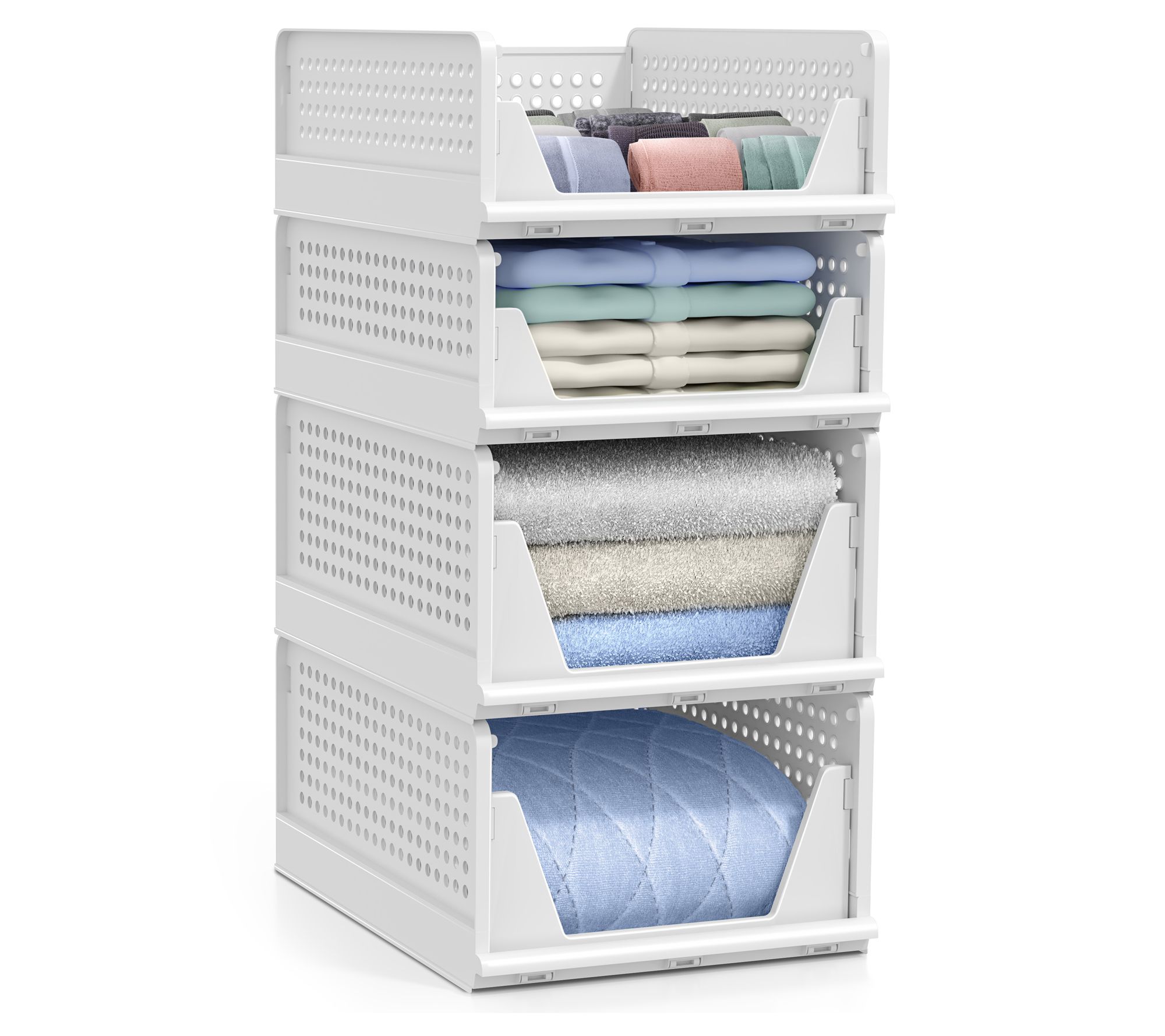 Sorbus Shelf Organizer - Closet and Laundry Organizer 4 Pack