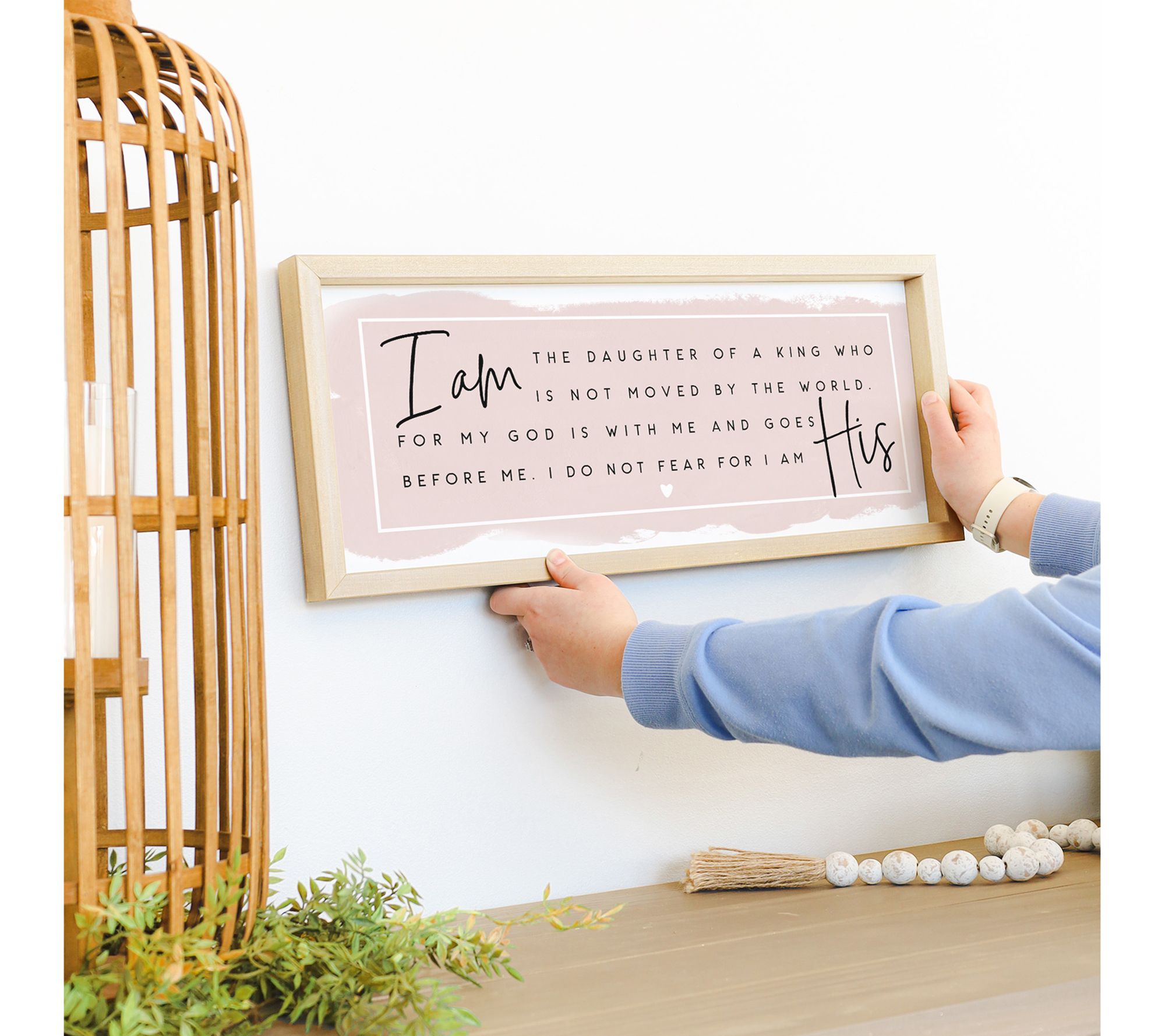 Sincere Surroundings 24" I Am His Pink Farmhouse Frame