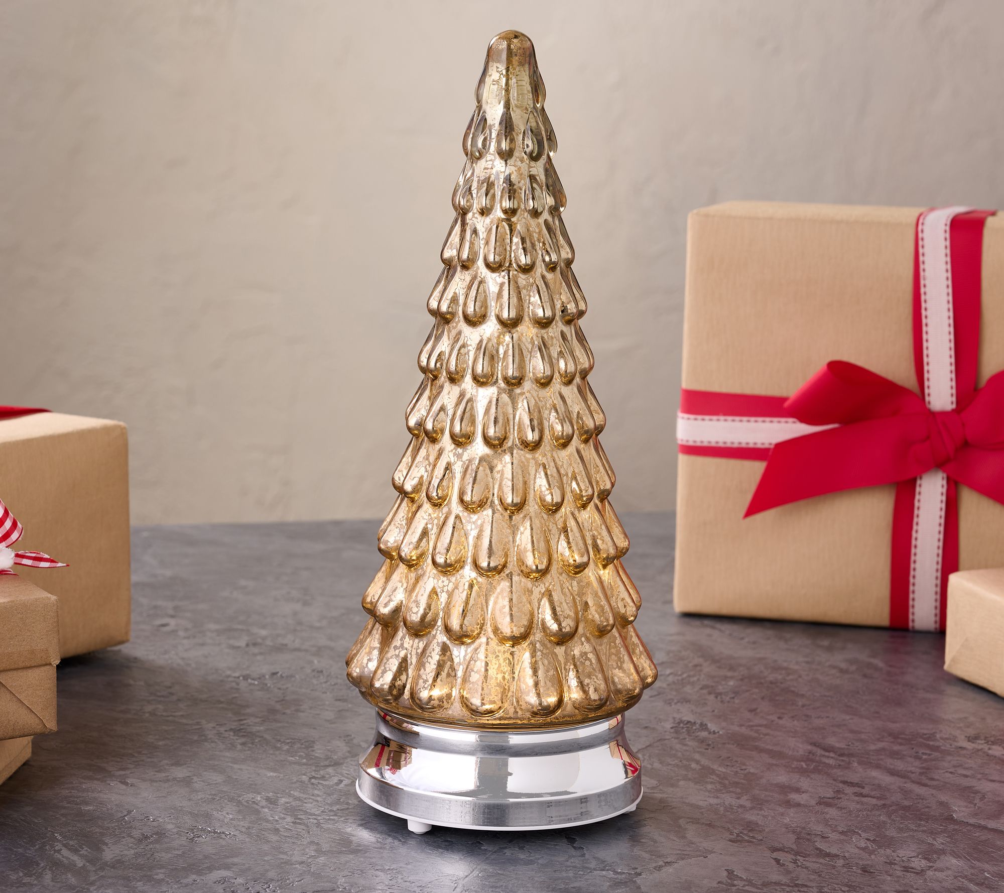 "As Is" Bethlehem Lights 14" Glass Tree with Touch Control