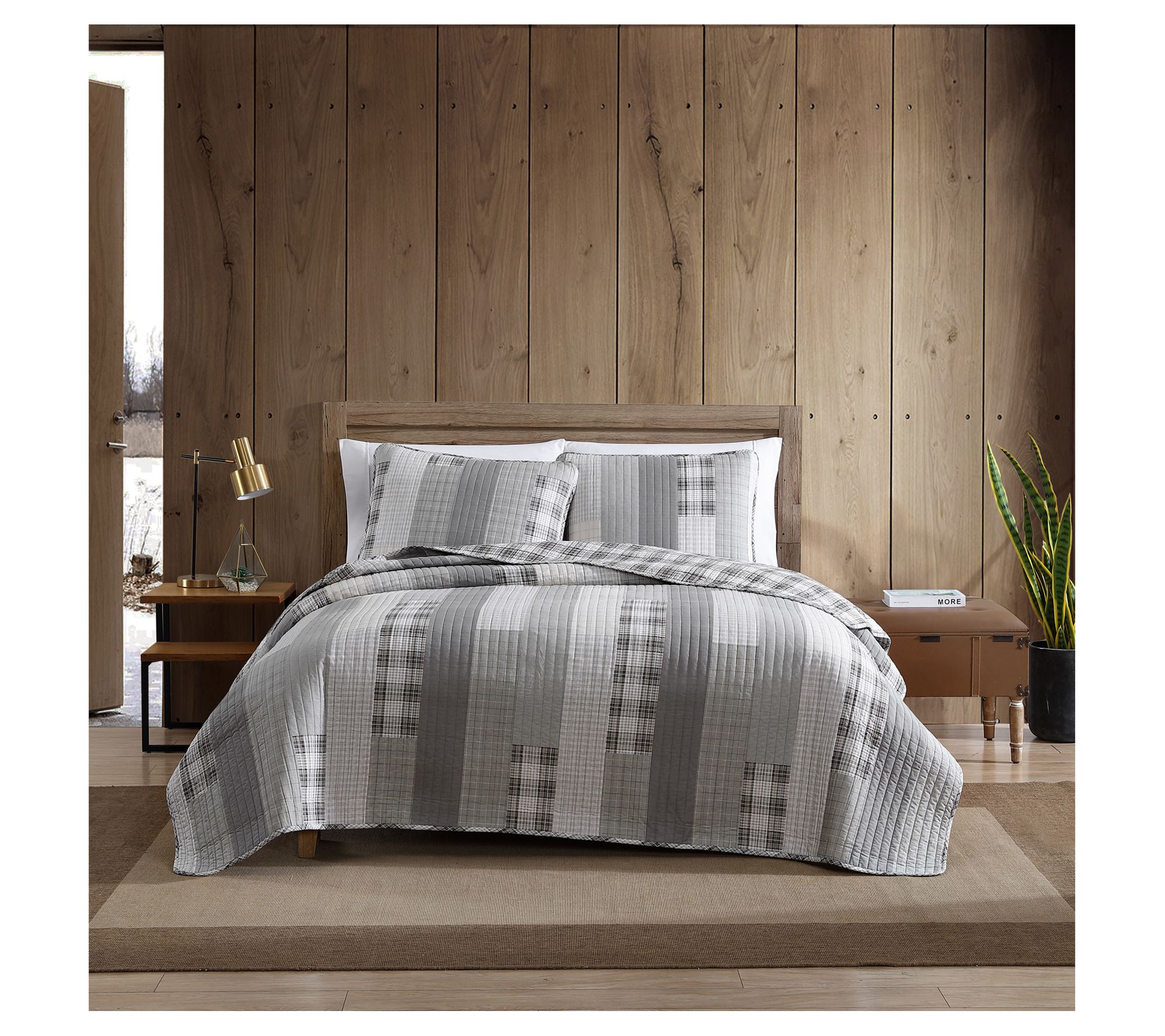 Eddie Bauer Fairview Grey Twin Quilt Sham Set