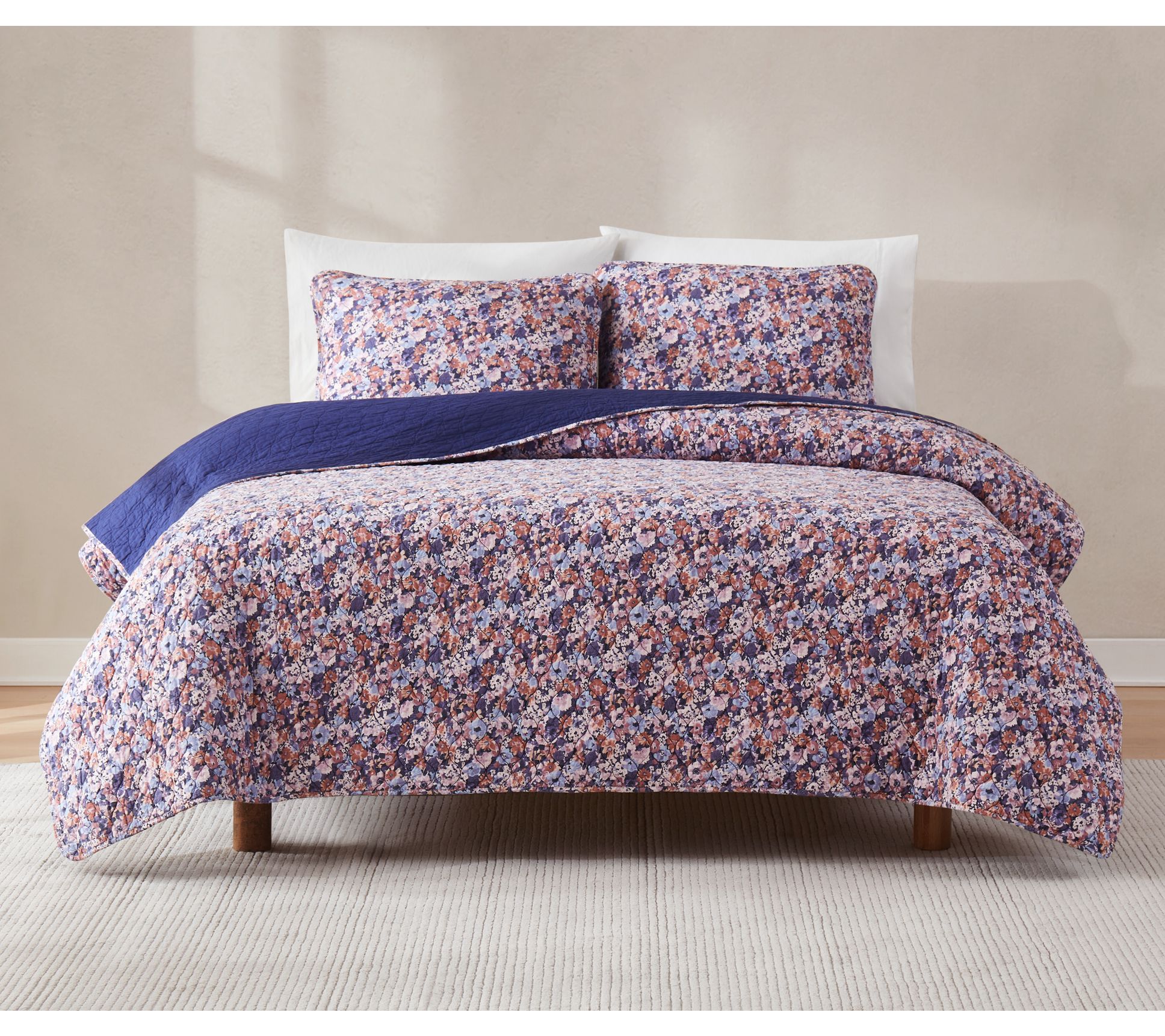 Lush Decor Alicia Camo Floral Cotton Quilt Setull/Queen