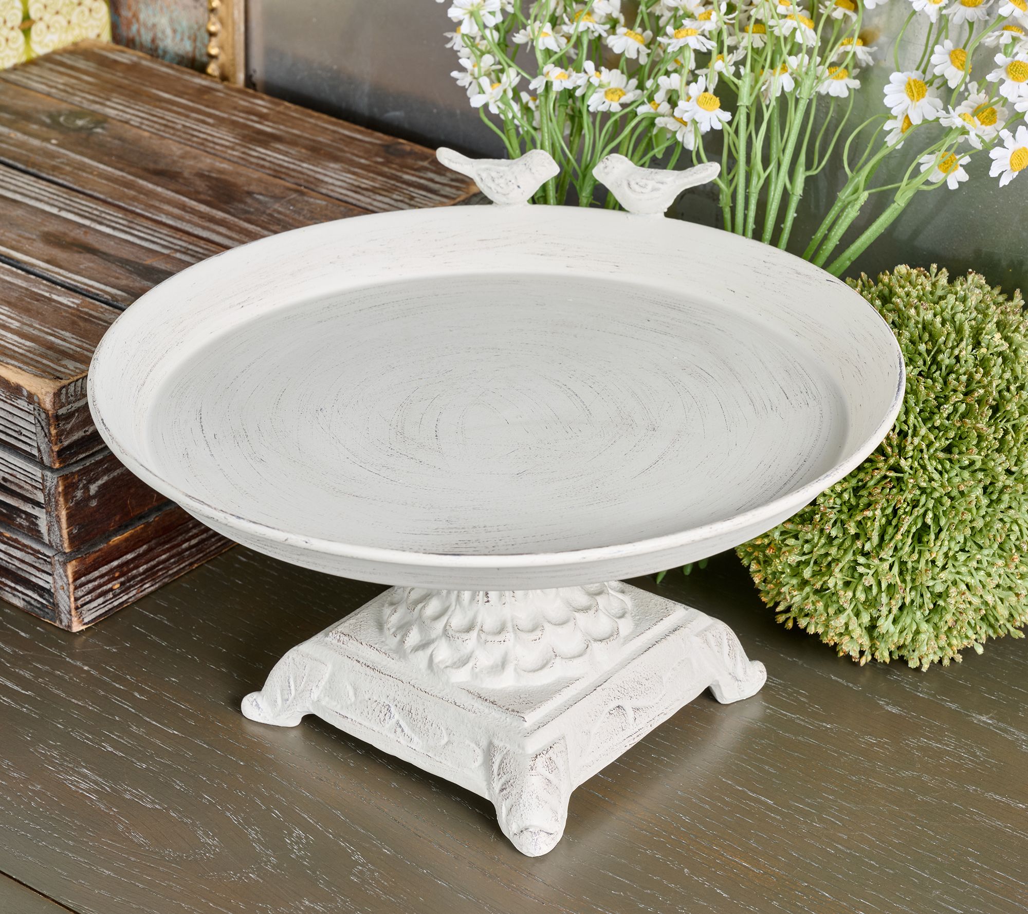 Indoor/Outdoor Metal Footed Display with Birds by Valerie