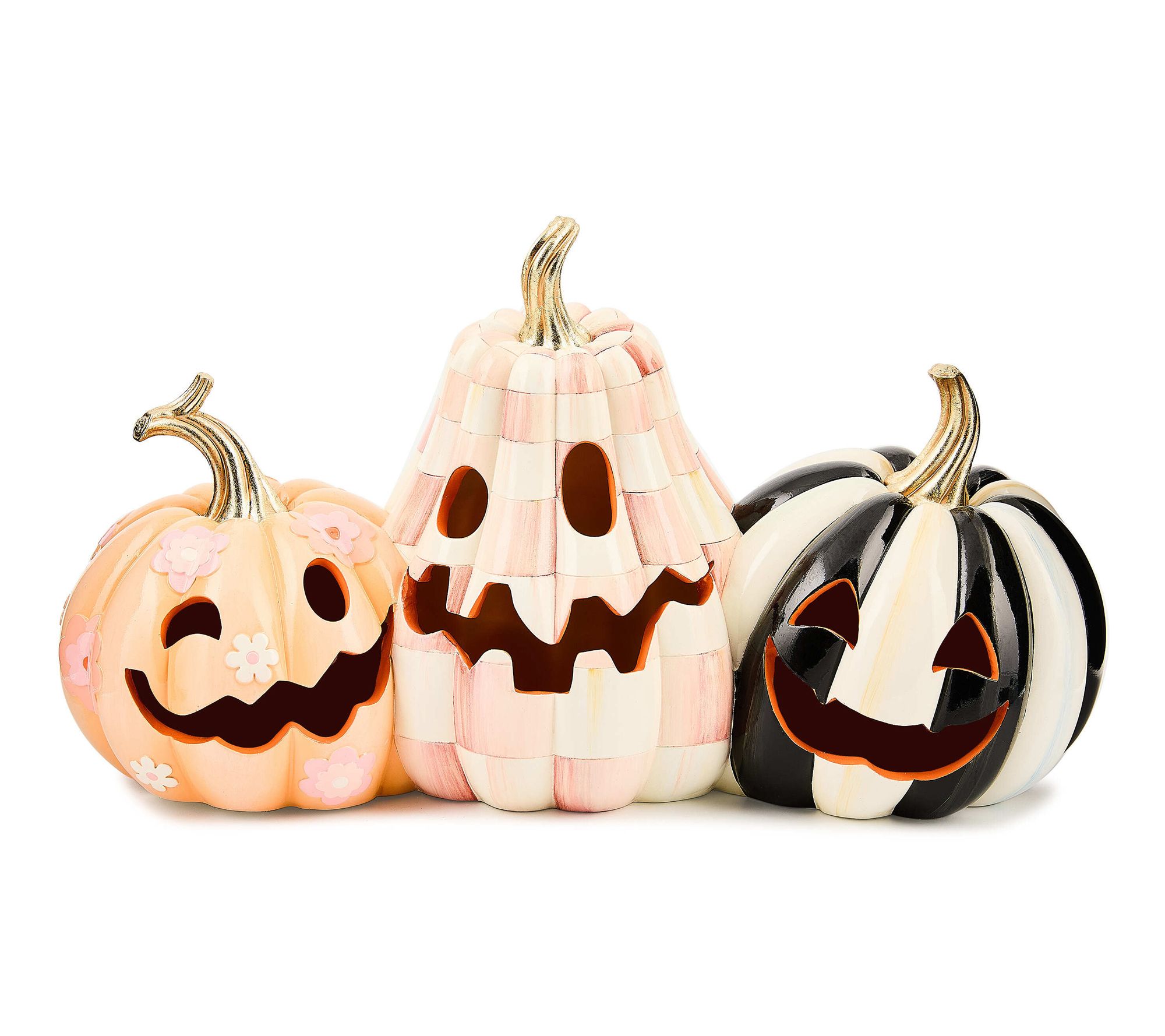 MacKenzie-Childs Hocus Pocus Illuminated Jack O' Lantern Trio | QVC