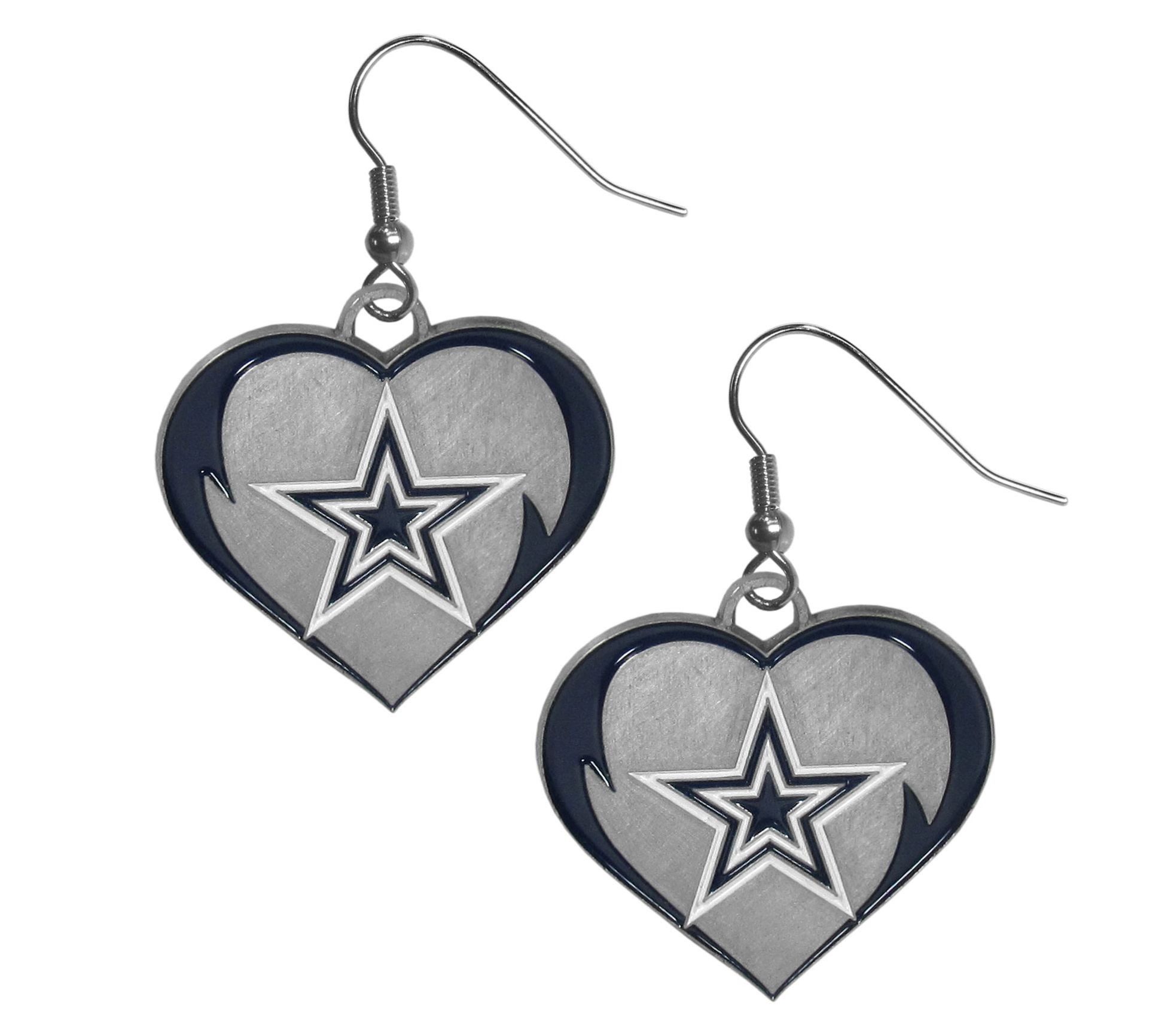 Siskiyou Sports NFL Heart Dangle Earrings