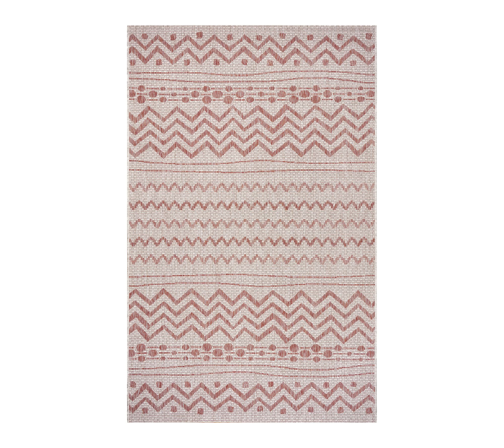 Ox Bay Bohemian Beige/Red Tribal Outdoor Area R ug, 7'9" x 9'9
