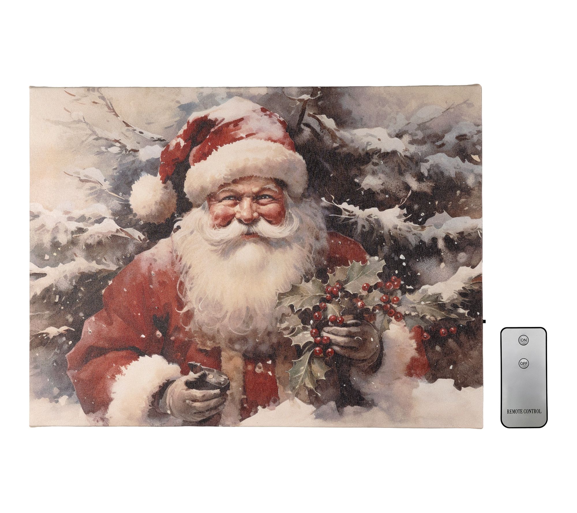 LumaBase Battery Operated Lighted Wall Art - Jolly St. Nick