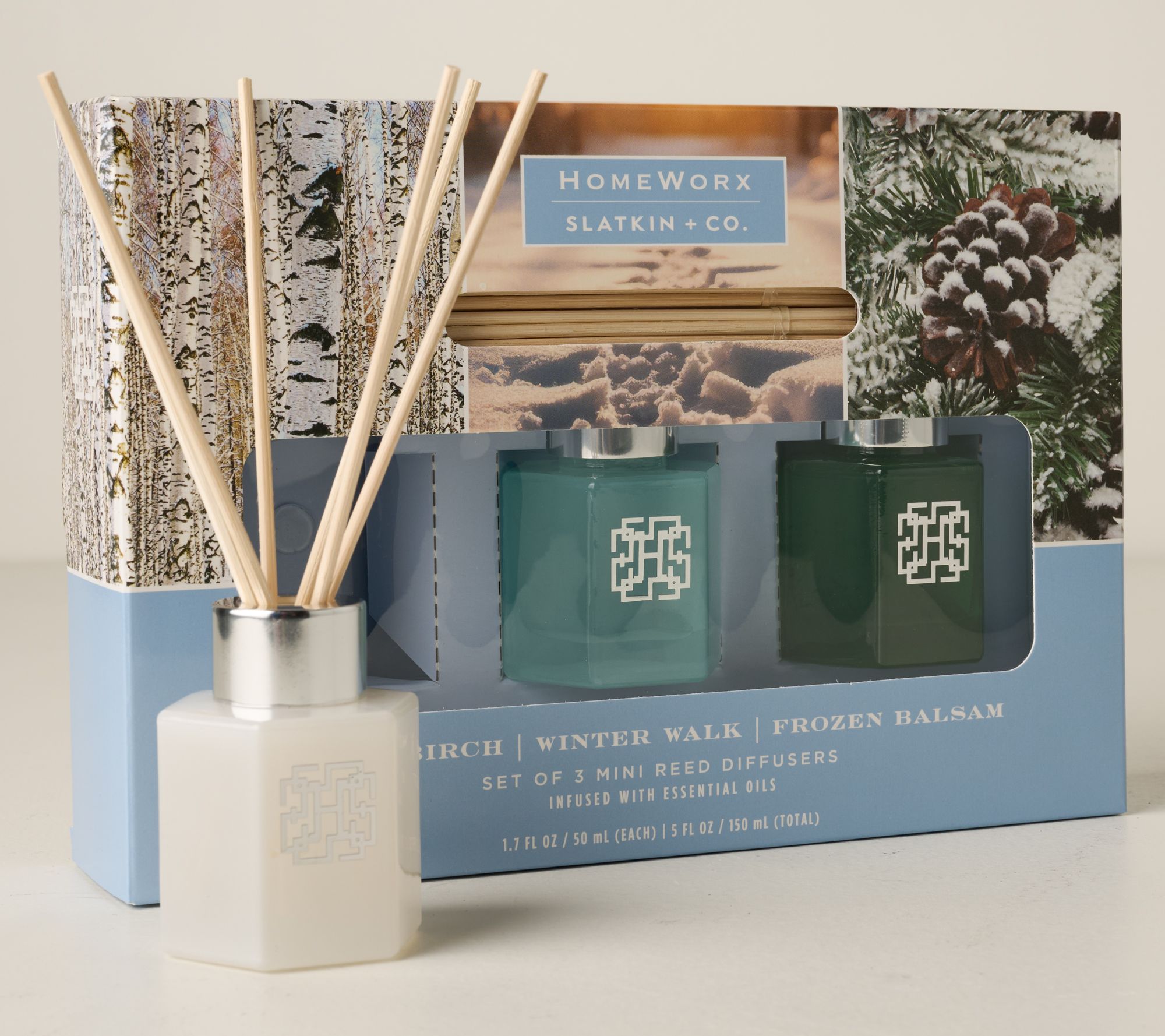 HomeWorx by Slatkin + Co. S/3 Holiday Classics Reed Diffusers