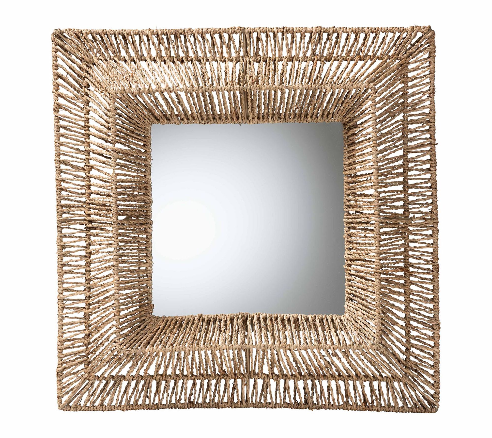 bali & pari Collice Metal Natural Seagrass WallAccent Mirror
