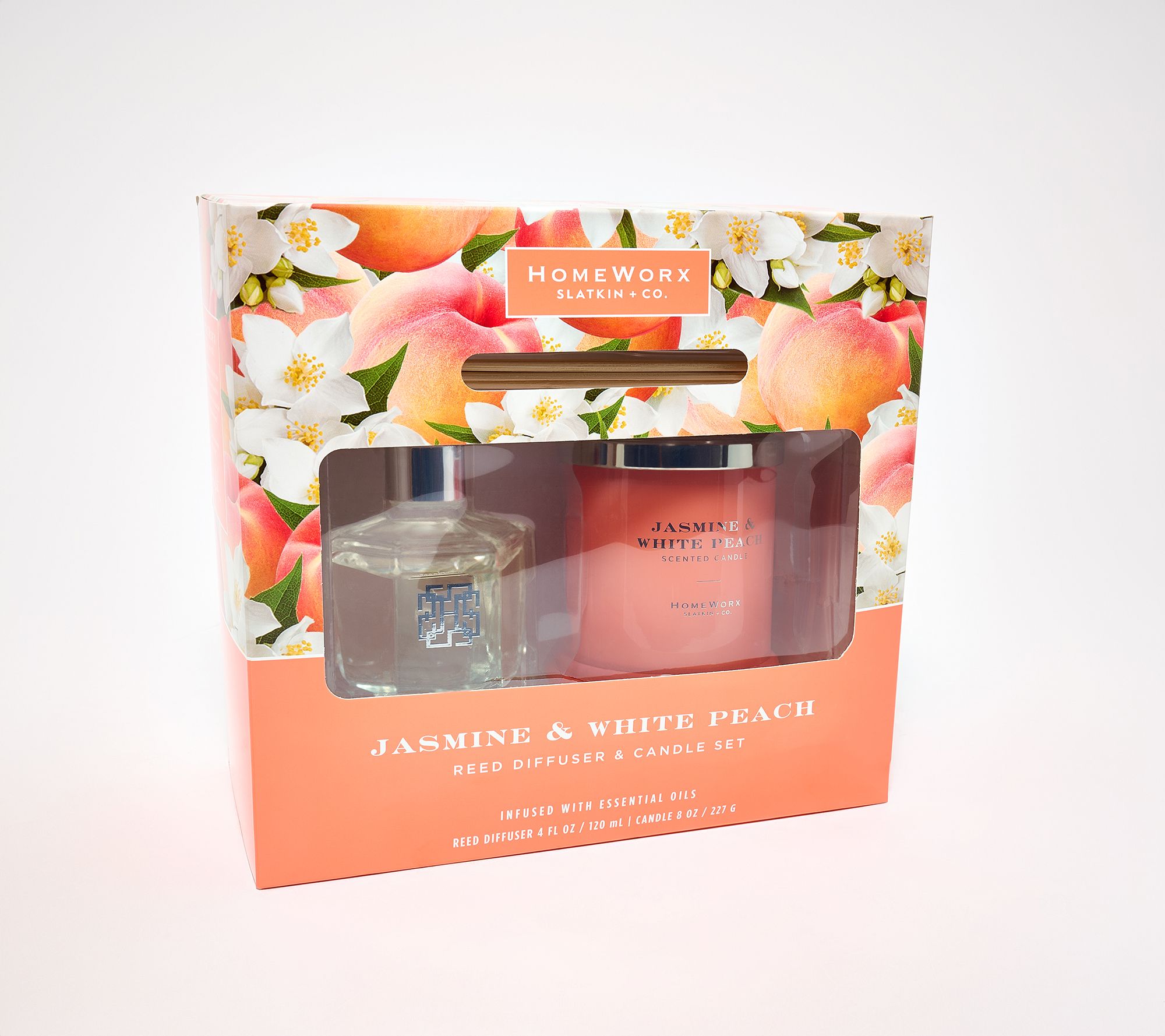 HomeWorx by Slatkin + Co. Core Classics 8oz Candle & Reed Set