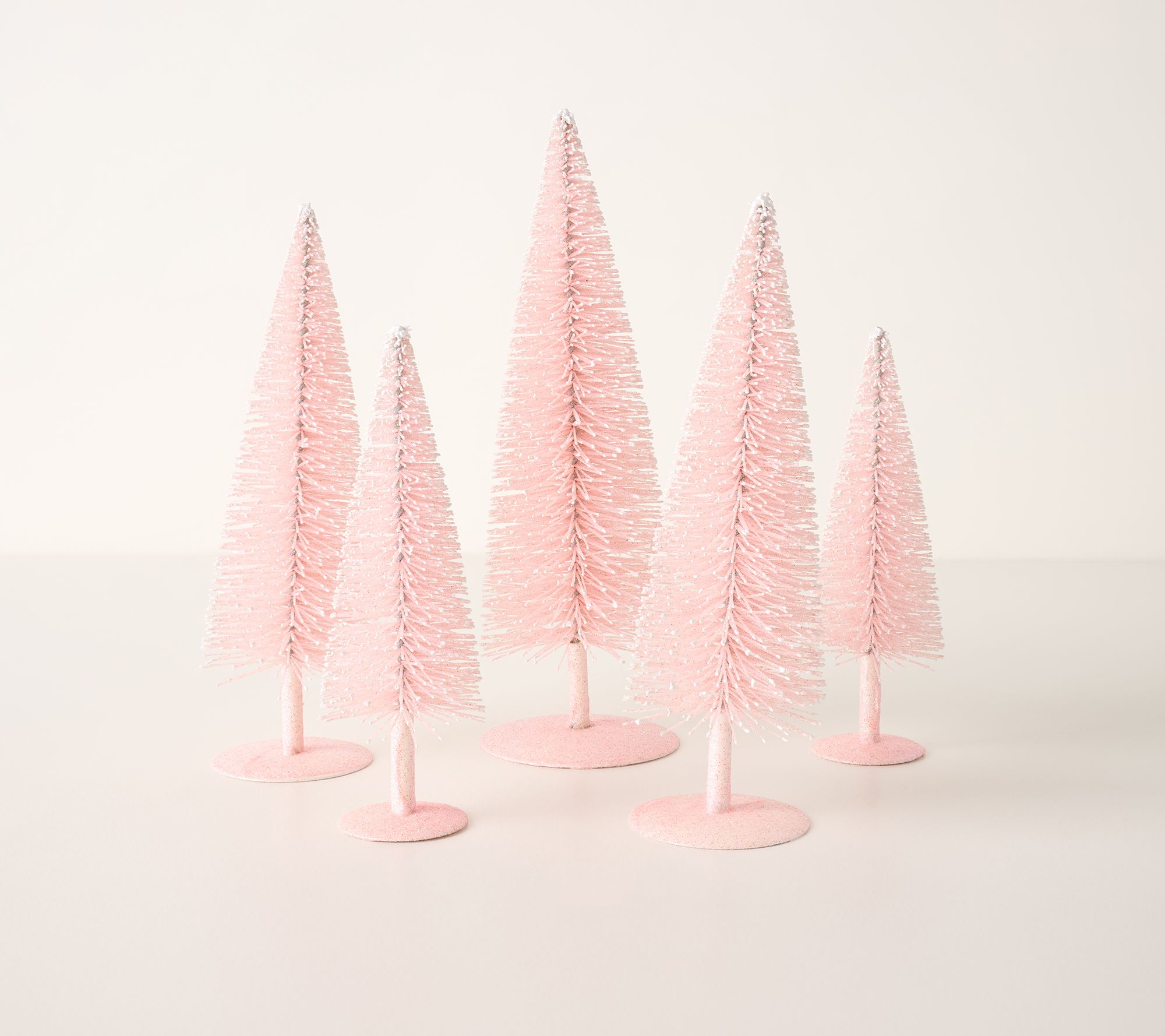 Set of 5 Glistening Bottlebrush Trees by Valerie